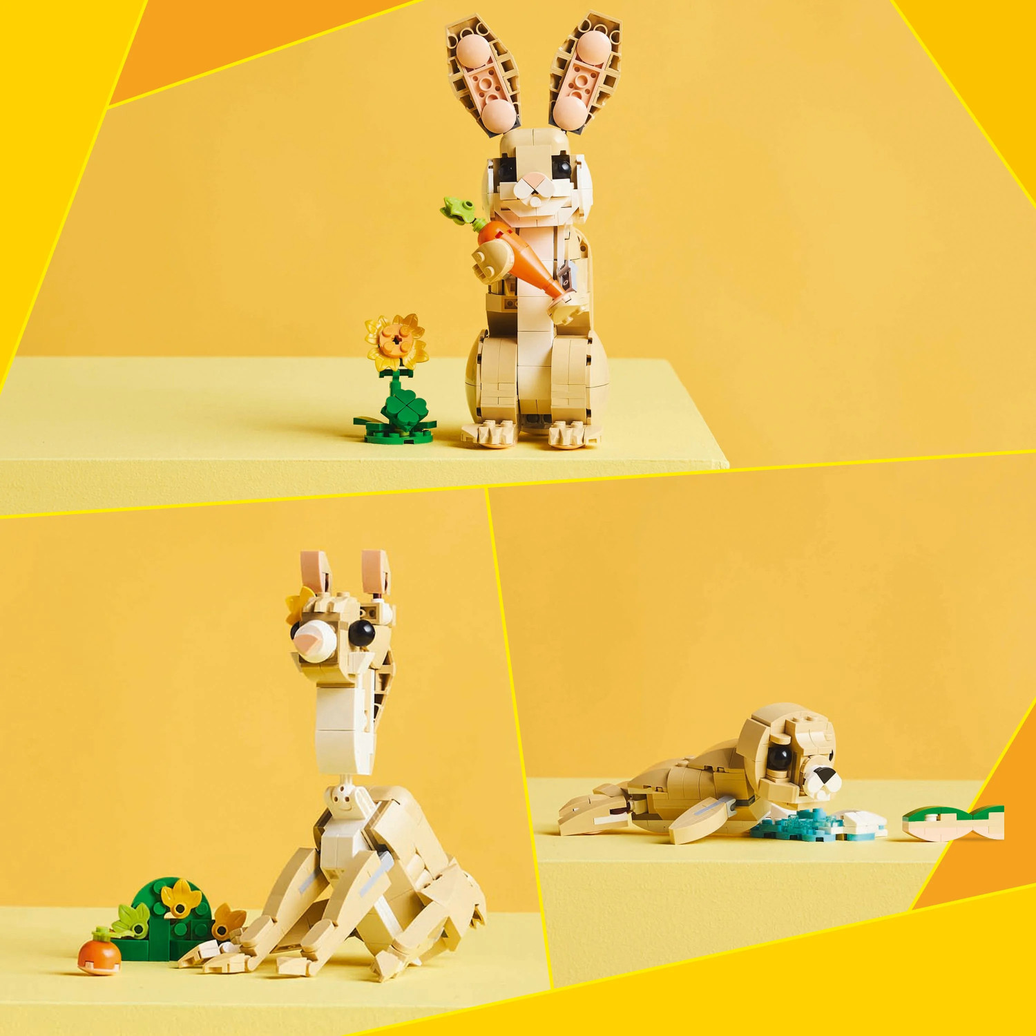 Image of LEGO Creator 3in1 Cute Bunny Toy Animal Playset 31162 (326 Blocks)