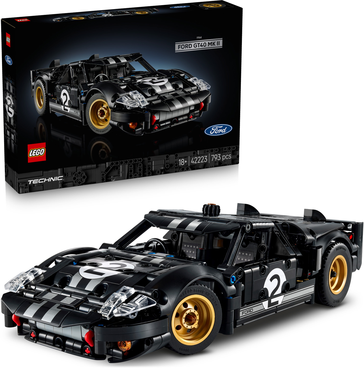 Image of LEGO Technic 1966 Ford GT40 MKII Race Car for Adults 42223