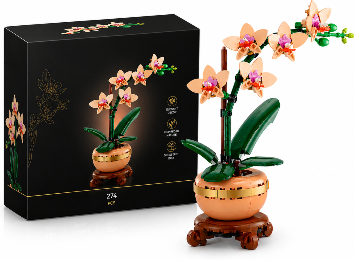 Sakhof Mini Orchid Flower Building Blocks Set