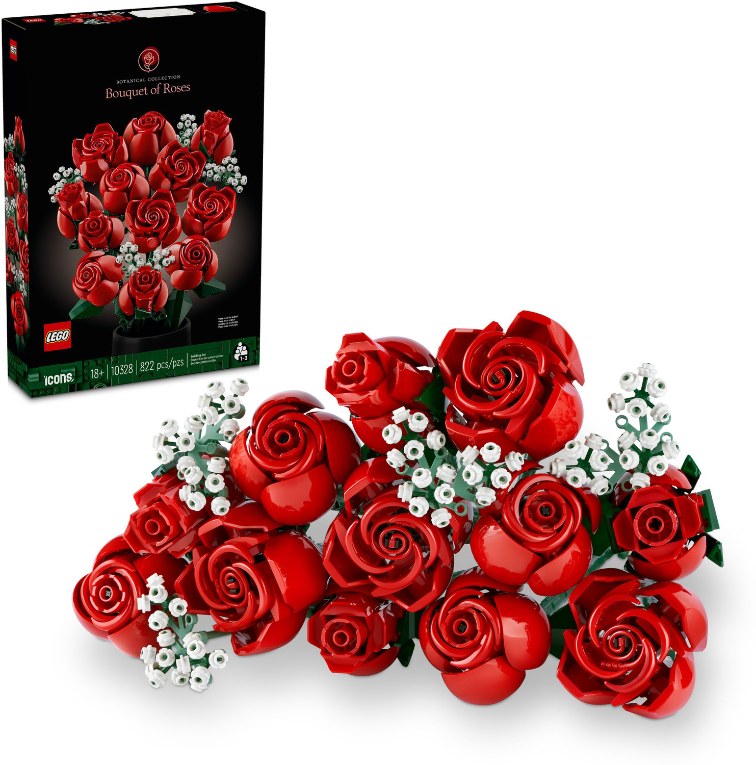 Image of LEGO Icons Botanical Collection - Bouquet of Roses Building Set 10328 ( 822 Pieces)