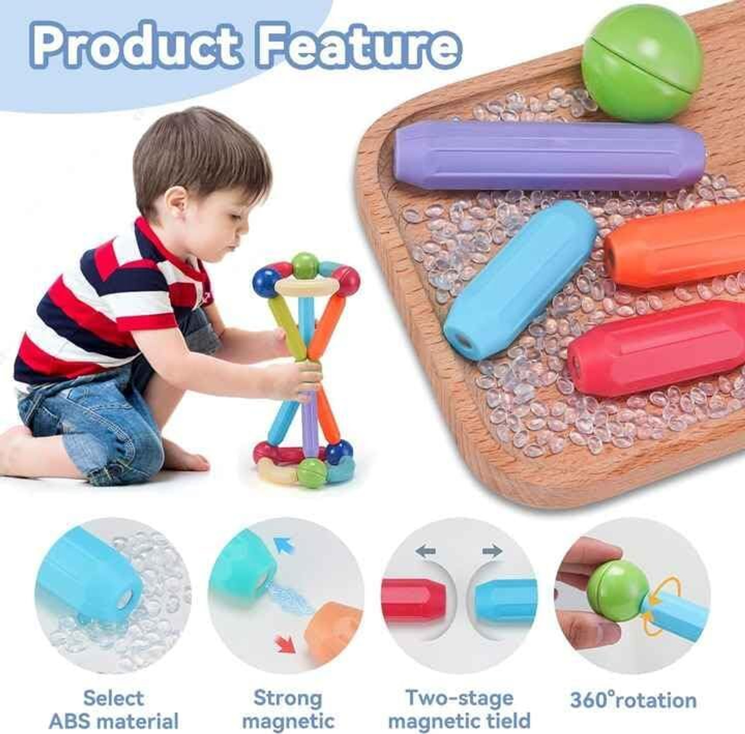 Image of J K INTERNATIONAL Magnetic Sticks Building Blocks for Kids Brain Toys ( 48 pcs )