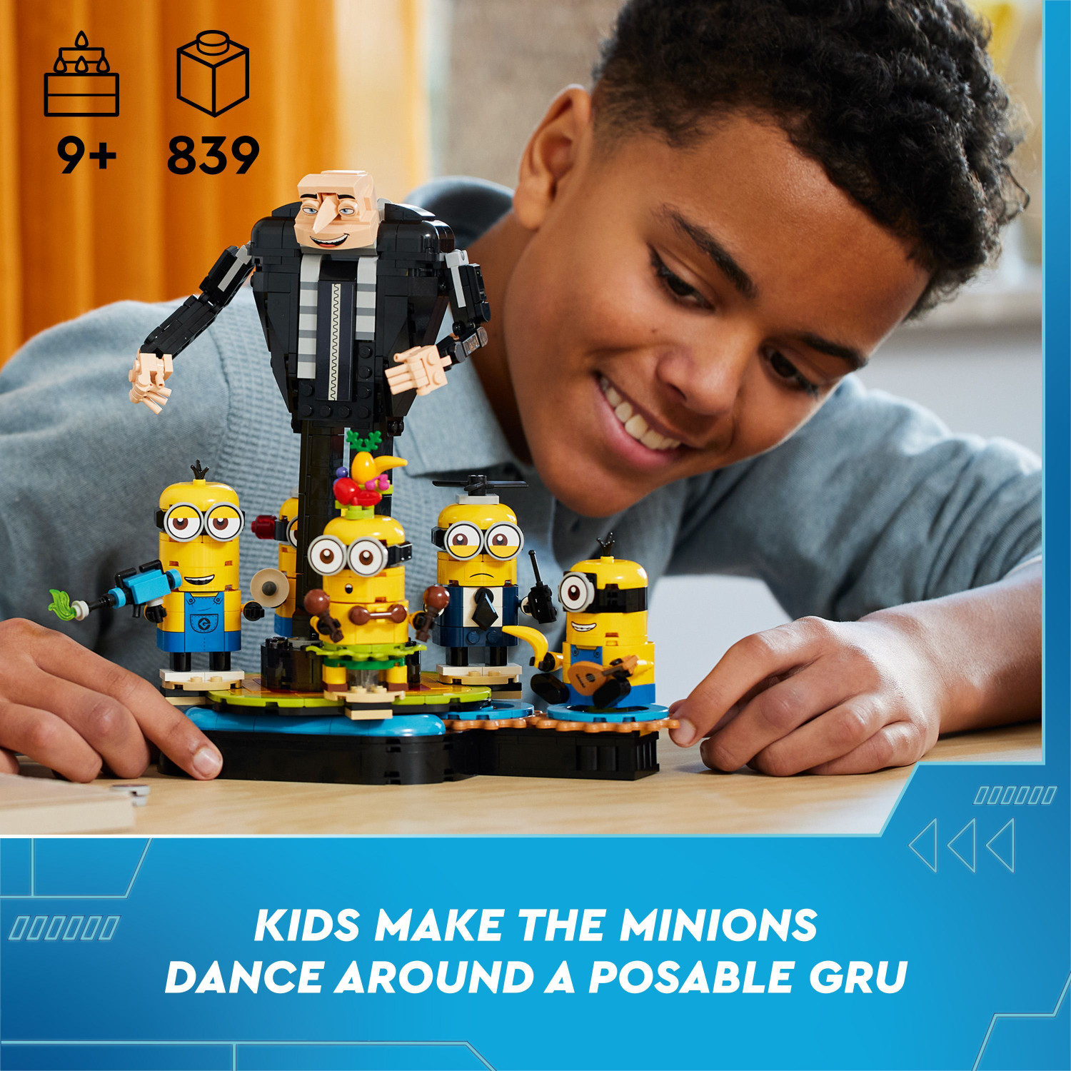 Image of LEGO Despicable Me 4 Brick-Built Gru and Minions Set 75582 ( 839 Blocks)