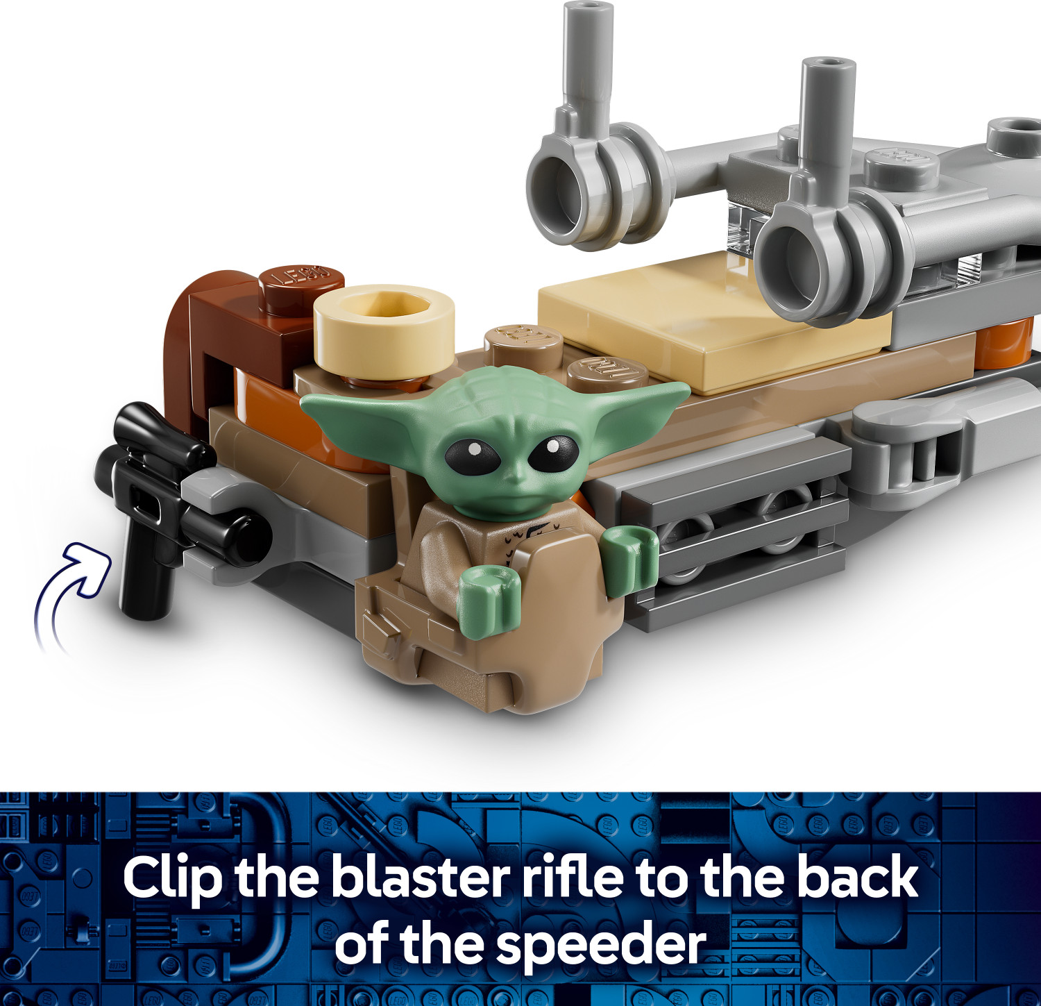Image of LEGO Star Wars The Mandalorian & Grogus Speeder Bike 75436