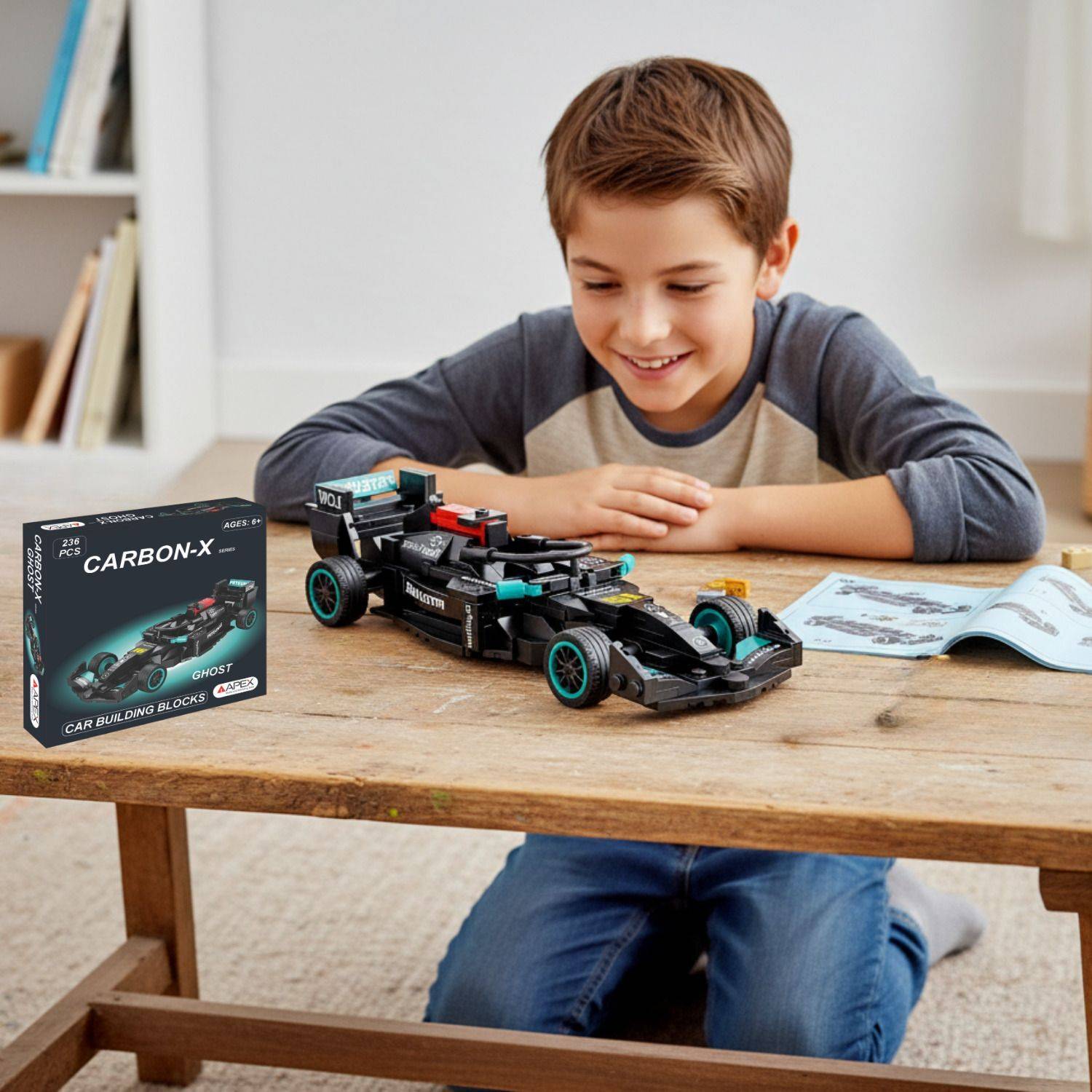 APEX CARBON-X GHOST Car Building Blocks 236 Pcs - Image 5