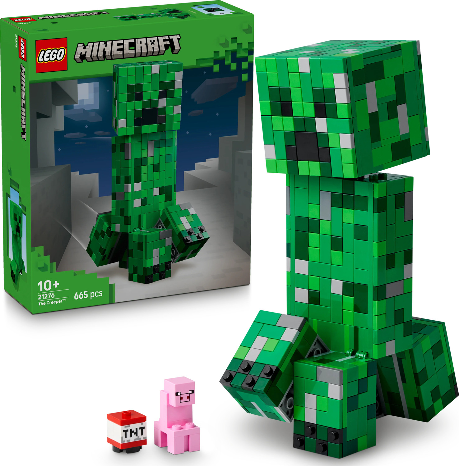 Image of LEGO Minecraft The Creeper Gamer Decor and Action Figure Building Toy 21276