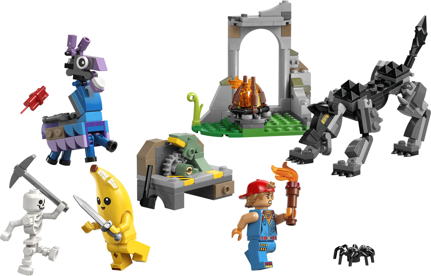 Image of LEGO Fortnite Peely & Sparkplugs Camp Video Game Building Set 77075
