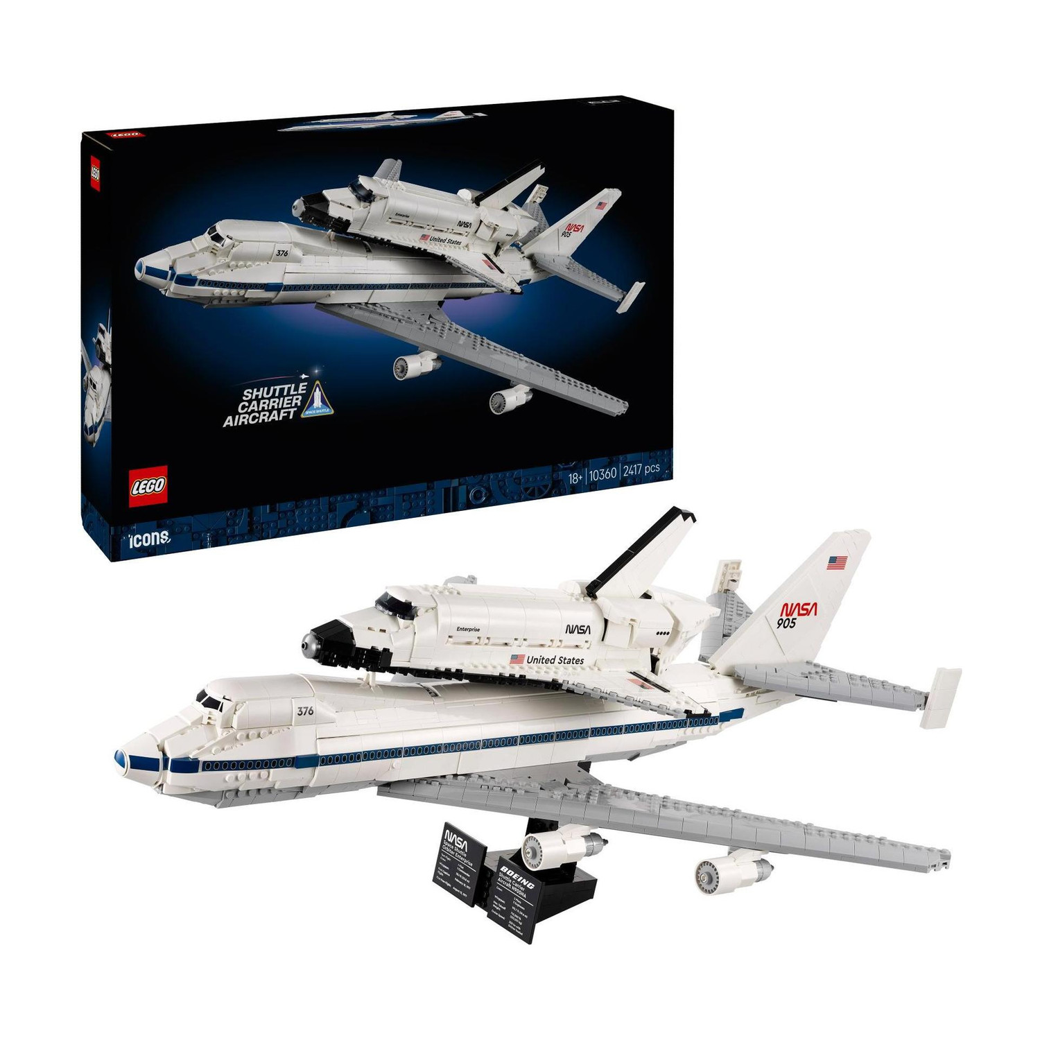 LEGO Icons Shuttle Carrier Aircraft Home Office Decor Building Set 10360