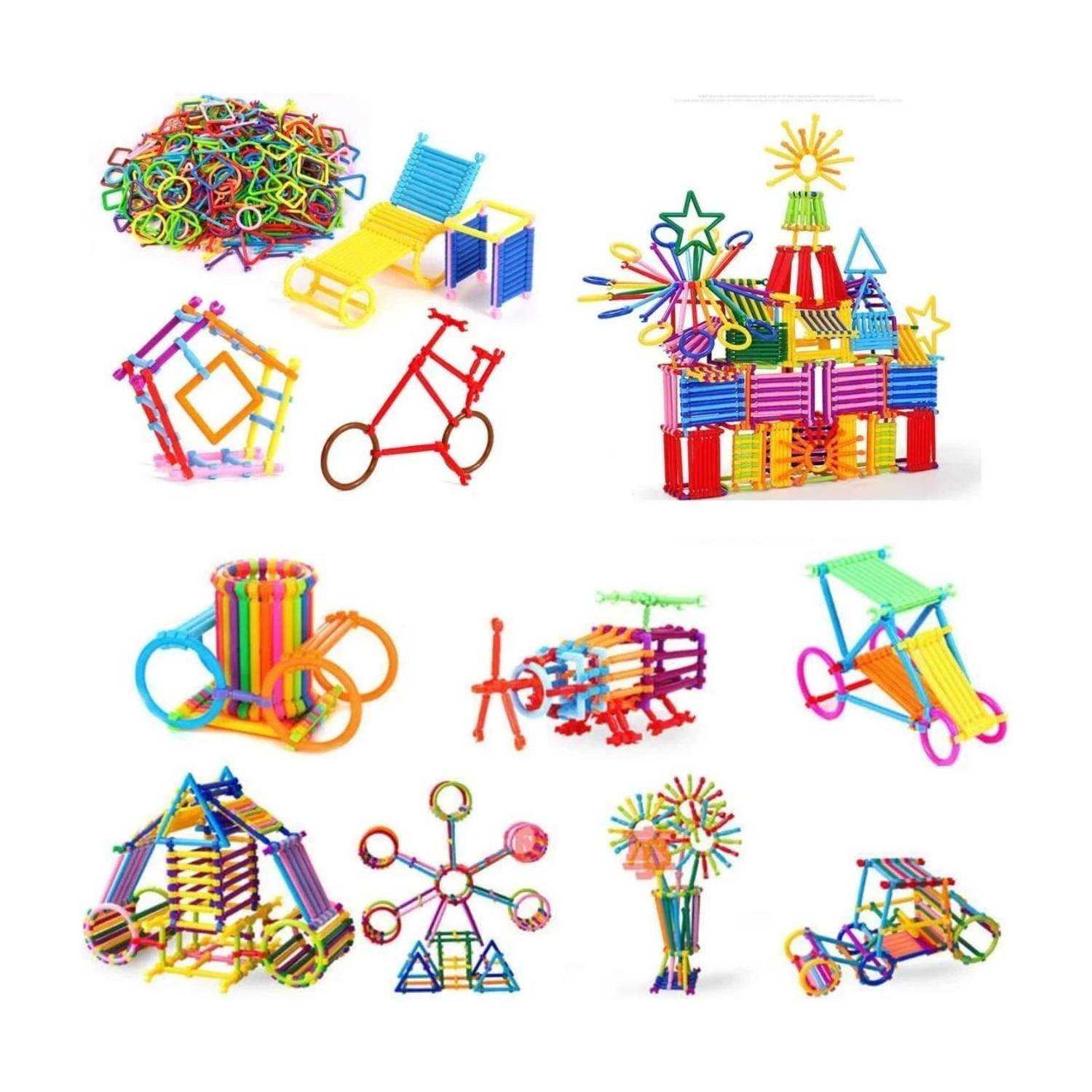 ARIZON ShapeFlex DIY Smart Sticks - 100 Pieces of Creative Building Blocks for Kids