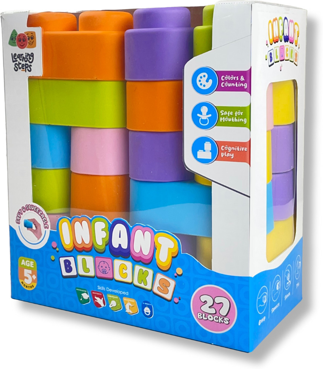 Image of ZEPHYR Soft and Squeezable Infant Building Blocks Set No:3 For Kids