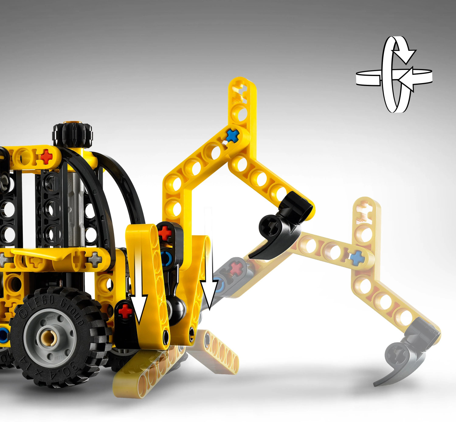 Image of LEGO Technic Backhoe Loader Construction Toy Vehicle Set 42197 (104 Blocks)