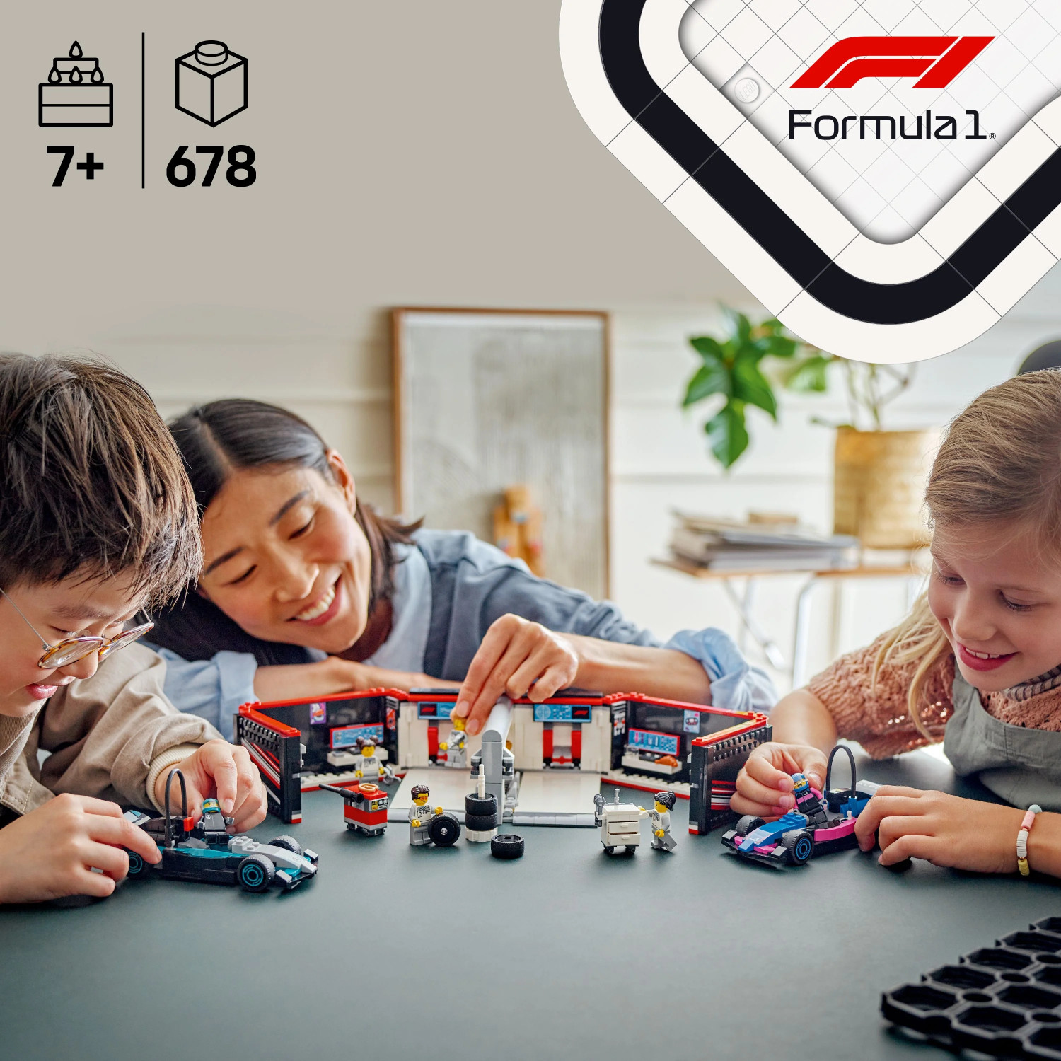 Image of LEGO City F1 Garage & Mercedes-AMG & Alpine Cars Toy Playset 60444 (678 Blocks)