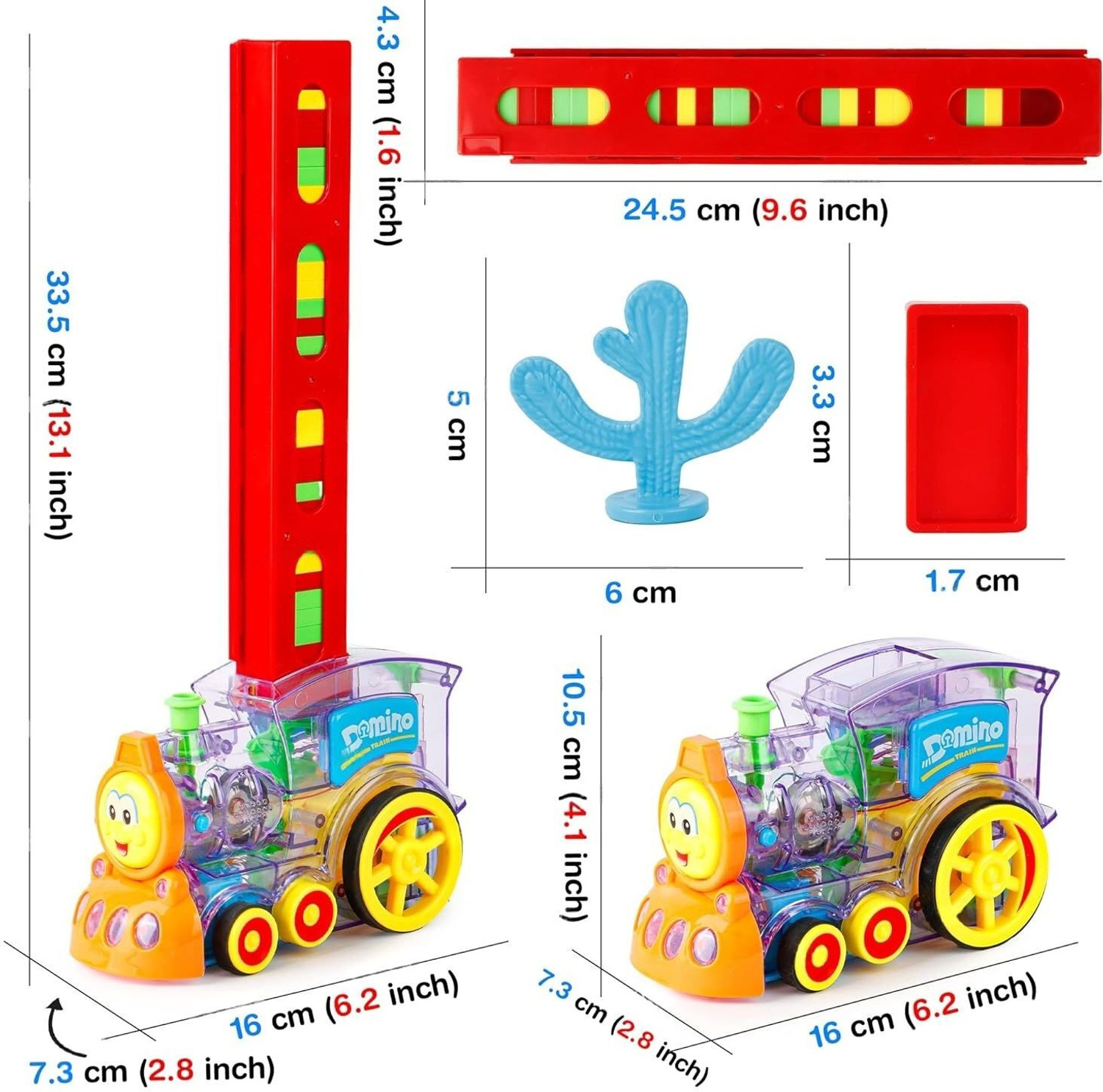 Image of Fiddlys Domino Train Toy 40 Pieces Domino Blocks Set with Light & Sound