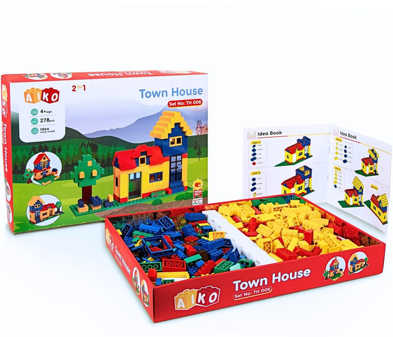 Image of Aiko Town House 6 | 278 Premium Building Blocks | Construction Toy for Kids