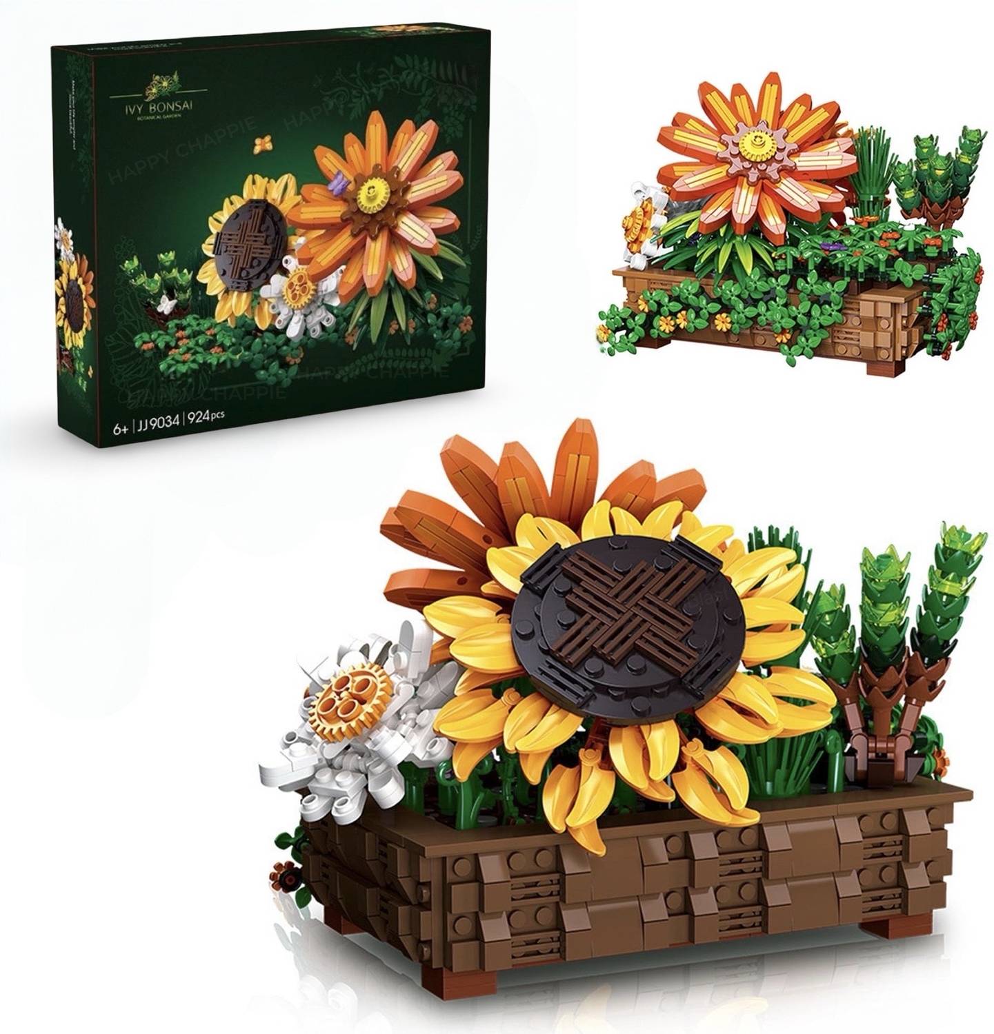HAPPY CHAPPIE DIY Flower Bonsai Building Blocks | 924 PCS Sunflower  Botanical - DIY Flower Bonsai Building Blocks | 924 PCS Sunflower Botanical  . Buy FLOWER BLOCKS toys in India. shop for