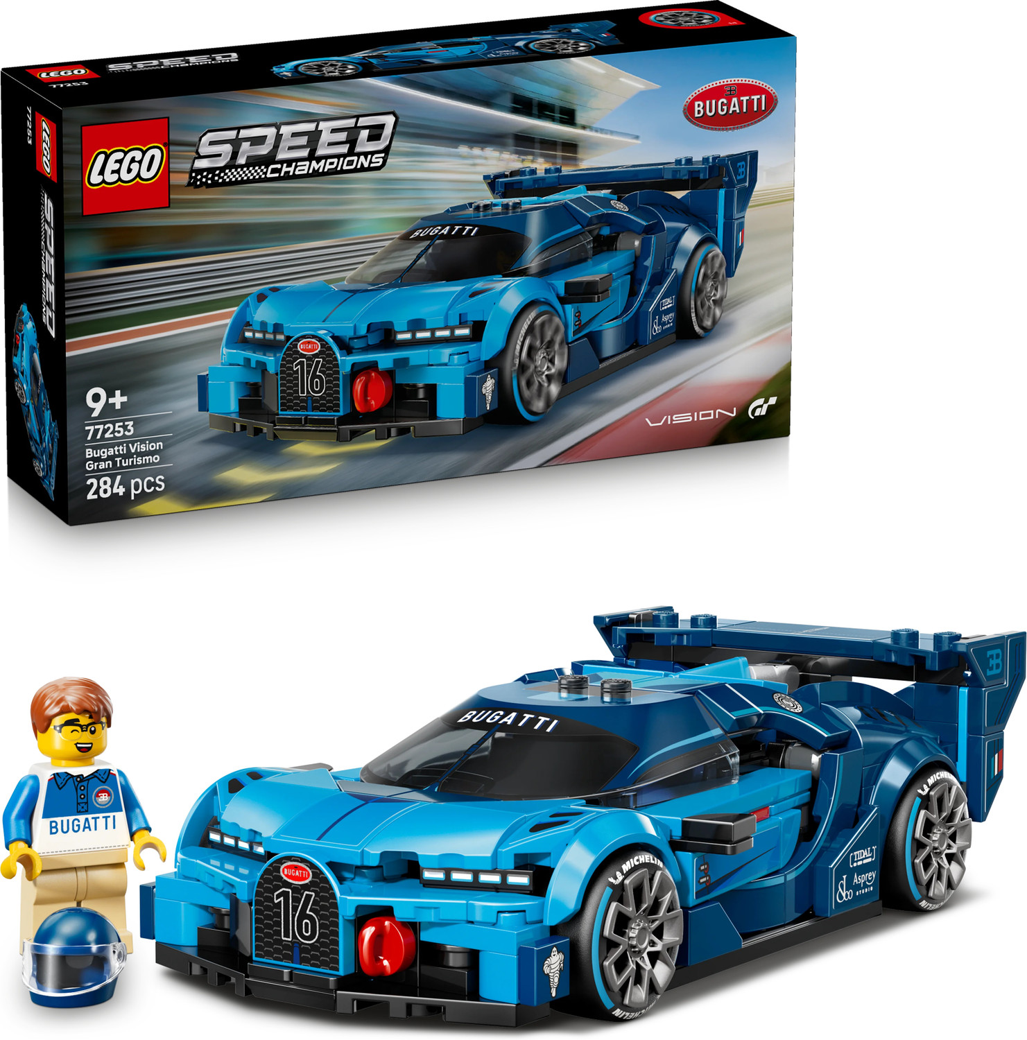 Image of LEGO Speed Champions Bugatti Vision Gran Turismo Hyper Sports Car 77253