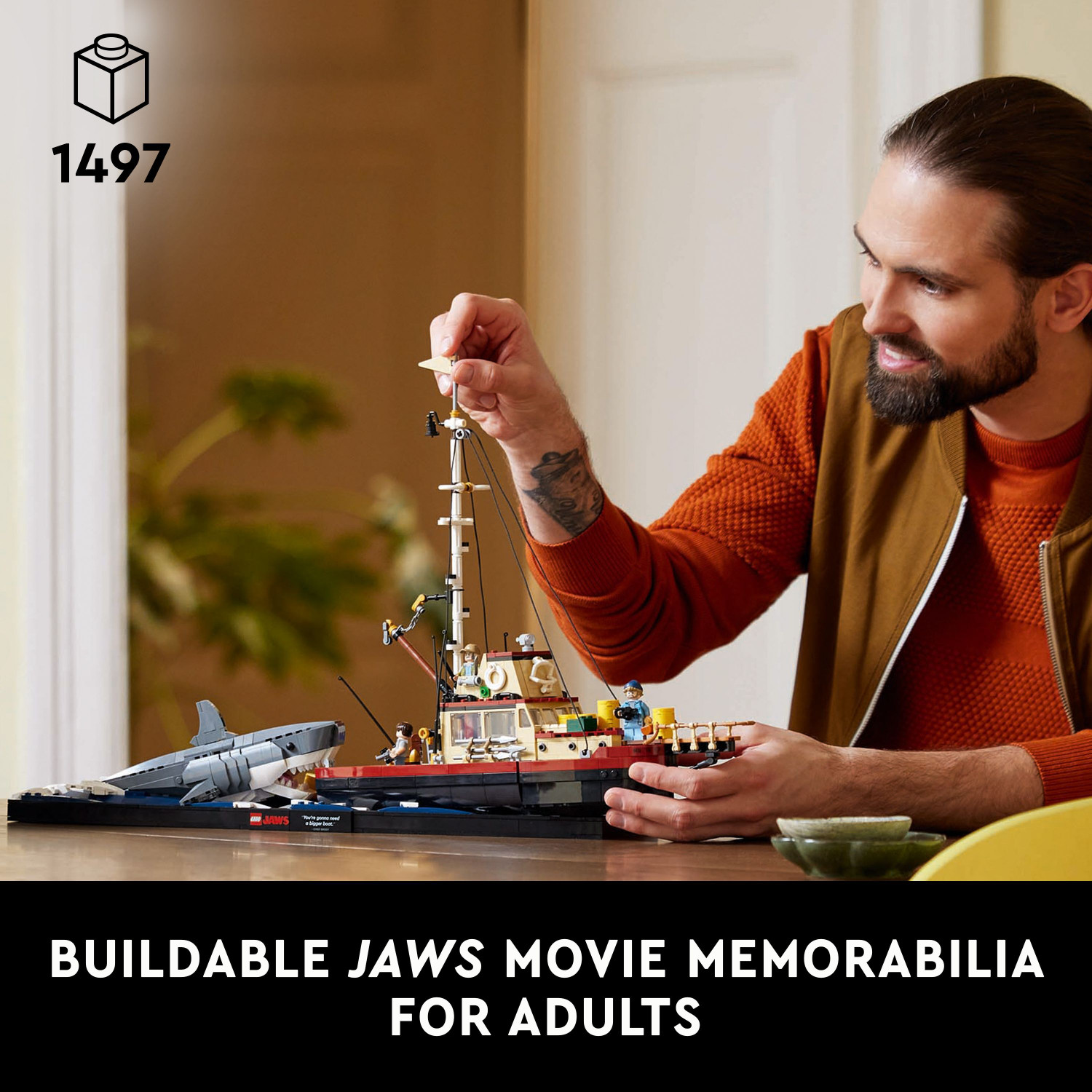 Image of LEGO Ideas Jaws, Shark Gift for Adults 21350 (1497 Pieces)