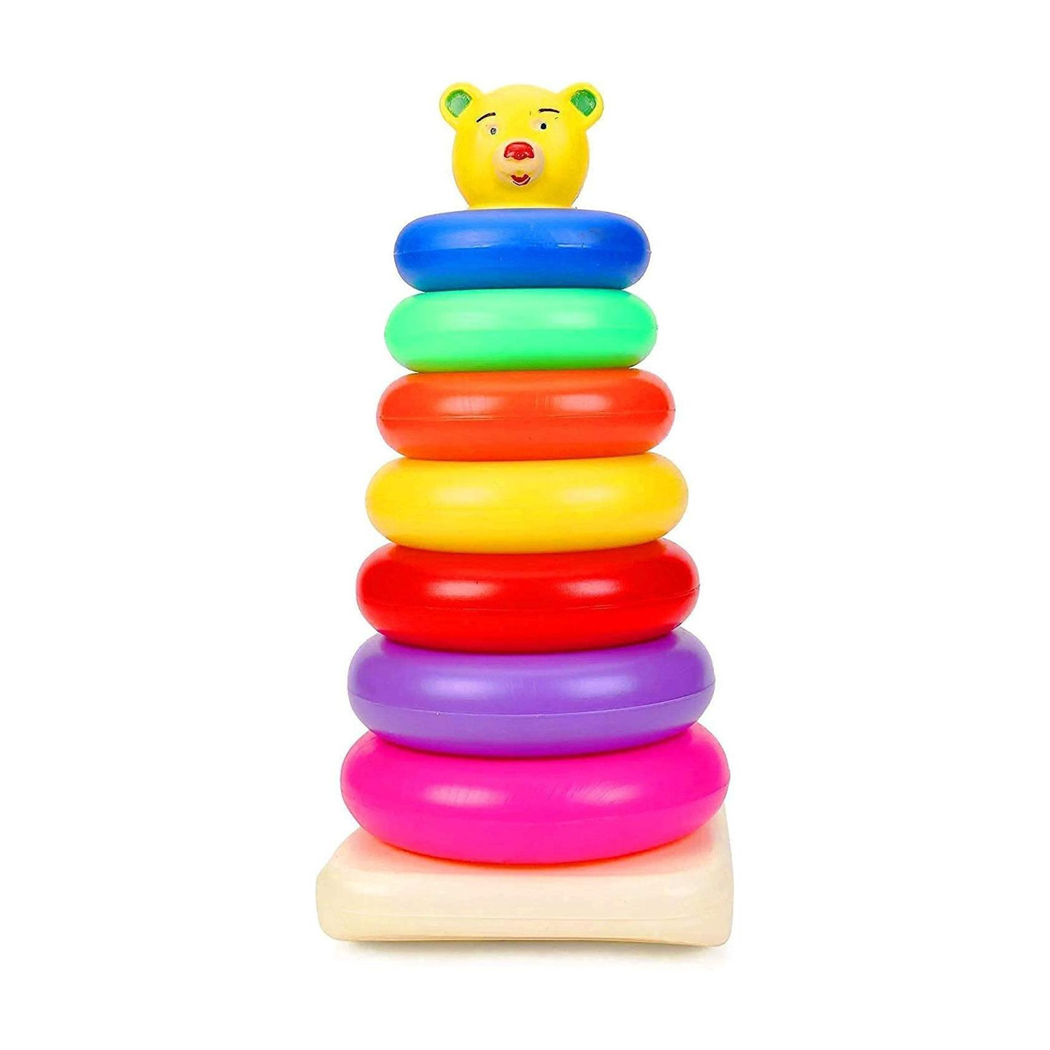 Image of NKCORP Smiley Stacking Colouring Teddy Rings for Kids and toddlers 7 pcs (Multicolor)