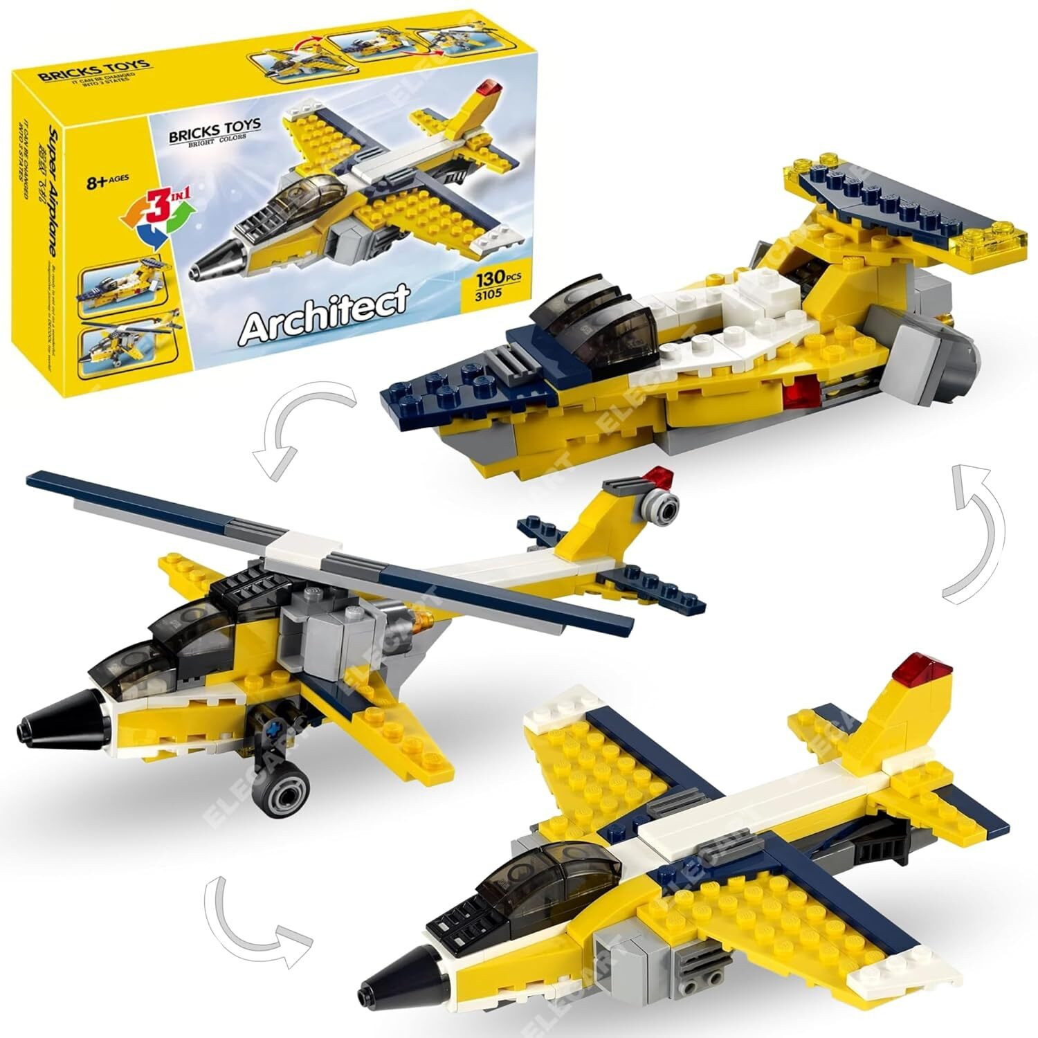 Image of Justcraft 3 in 1 Architect block set | Legoo Building Brick Block Toy Set for kids[3105]