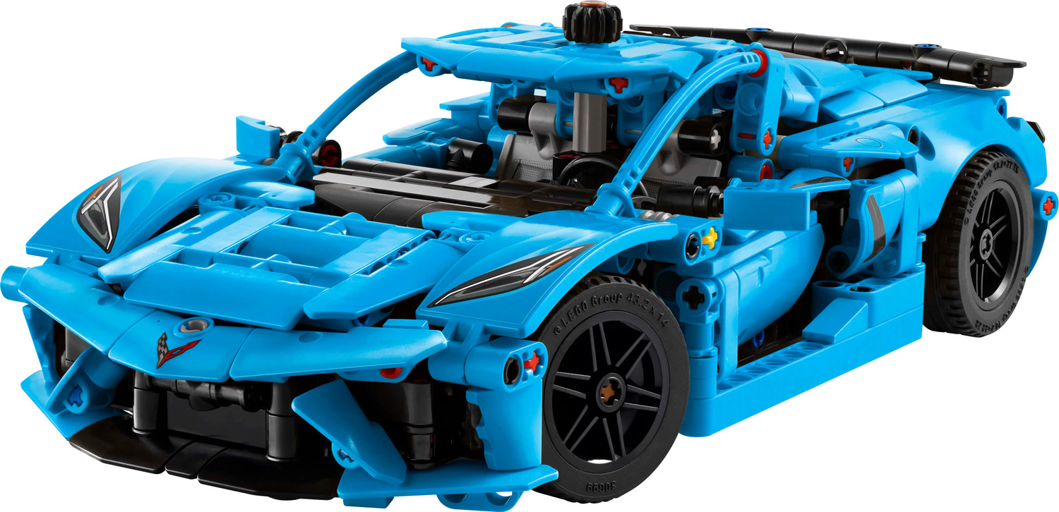 Image of LEGO Technic Chevrolet Corvette Stingray Blue Car Model Kit 42217