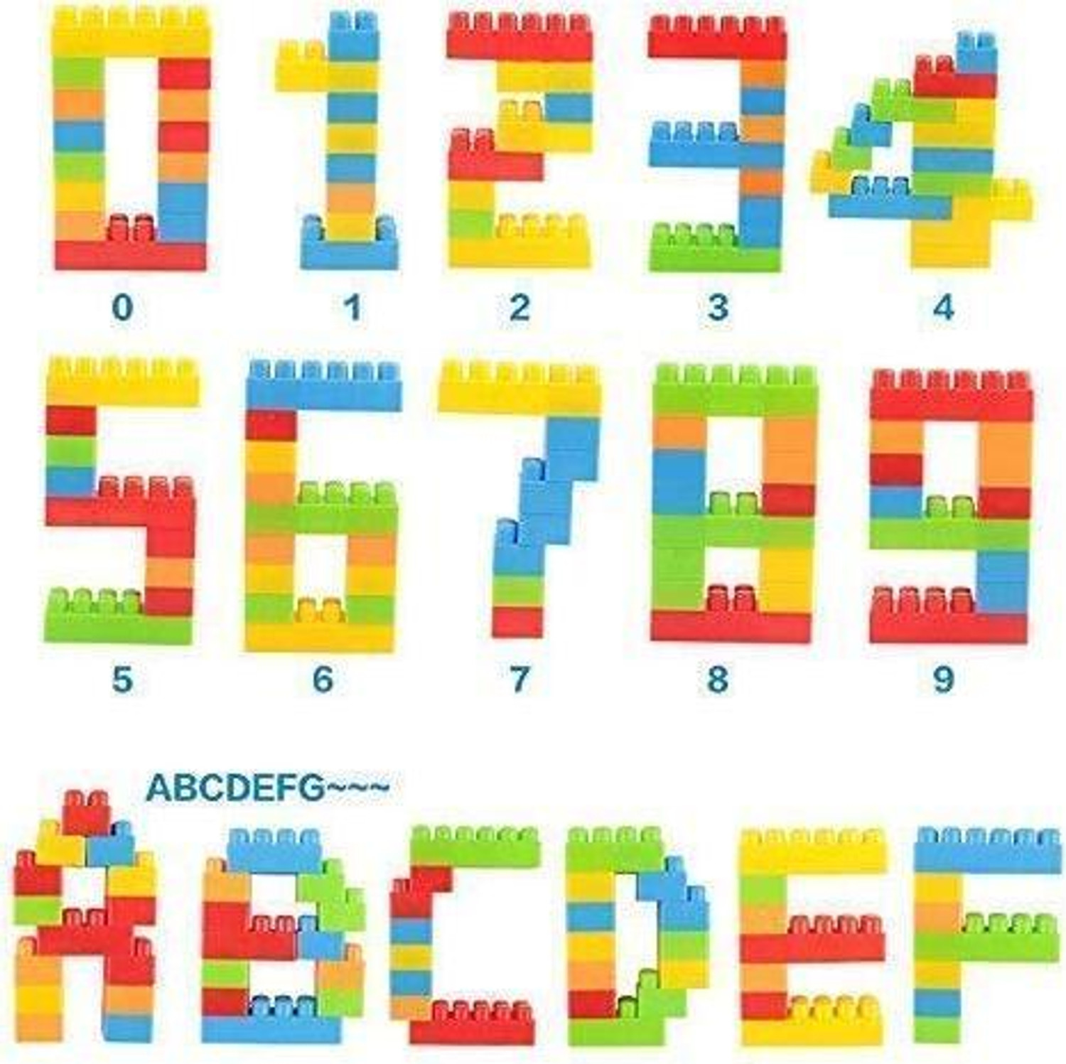 Image of Sharvil DIY Plastic Building Blocks for Kids 50+ pcs (Multicolor)