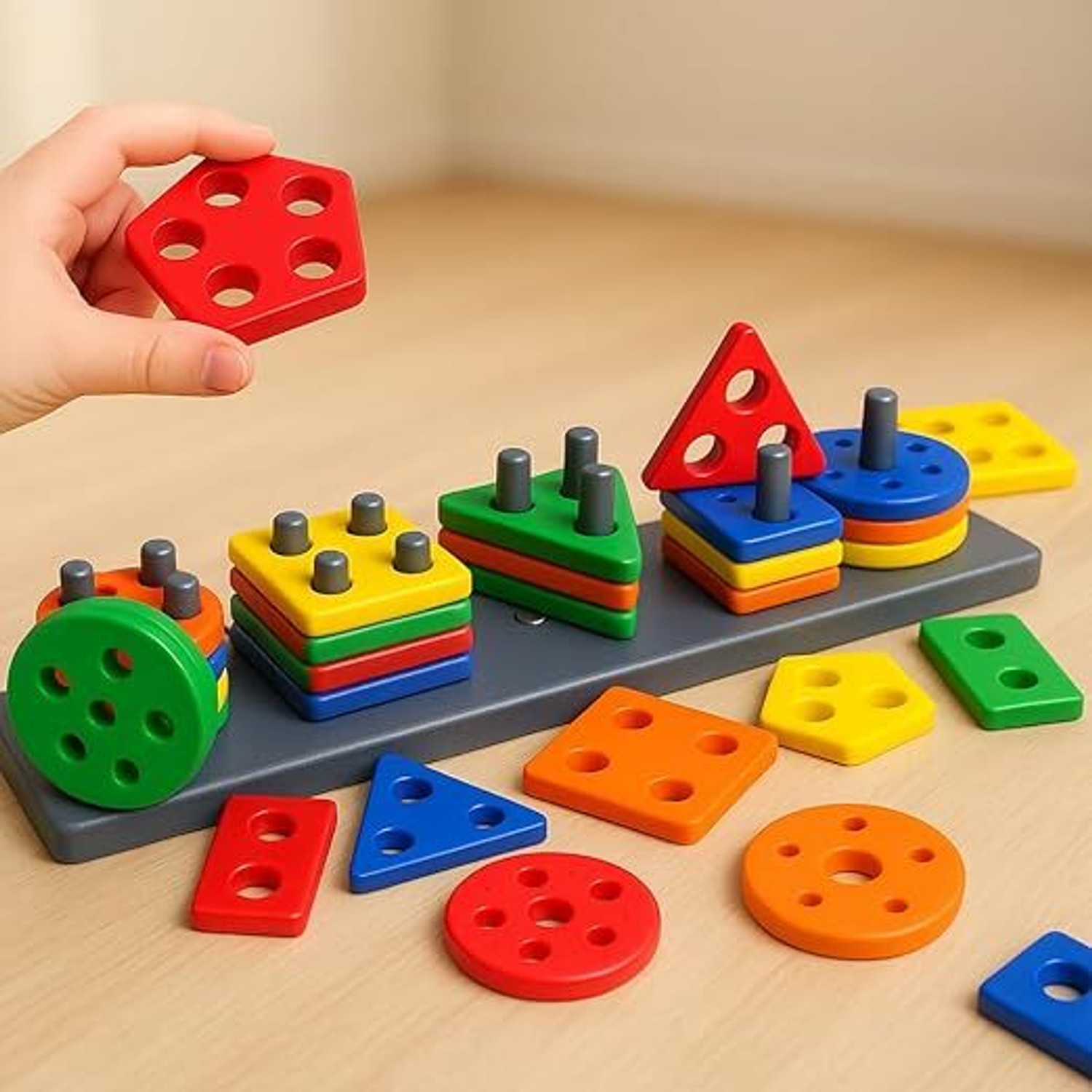 Image of CloudTech Smart Activity Learning & educational Geometry Shape & color Block game for Kids