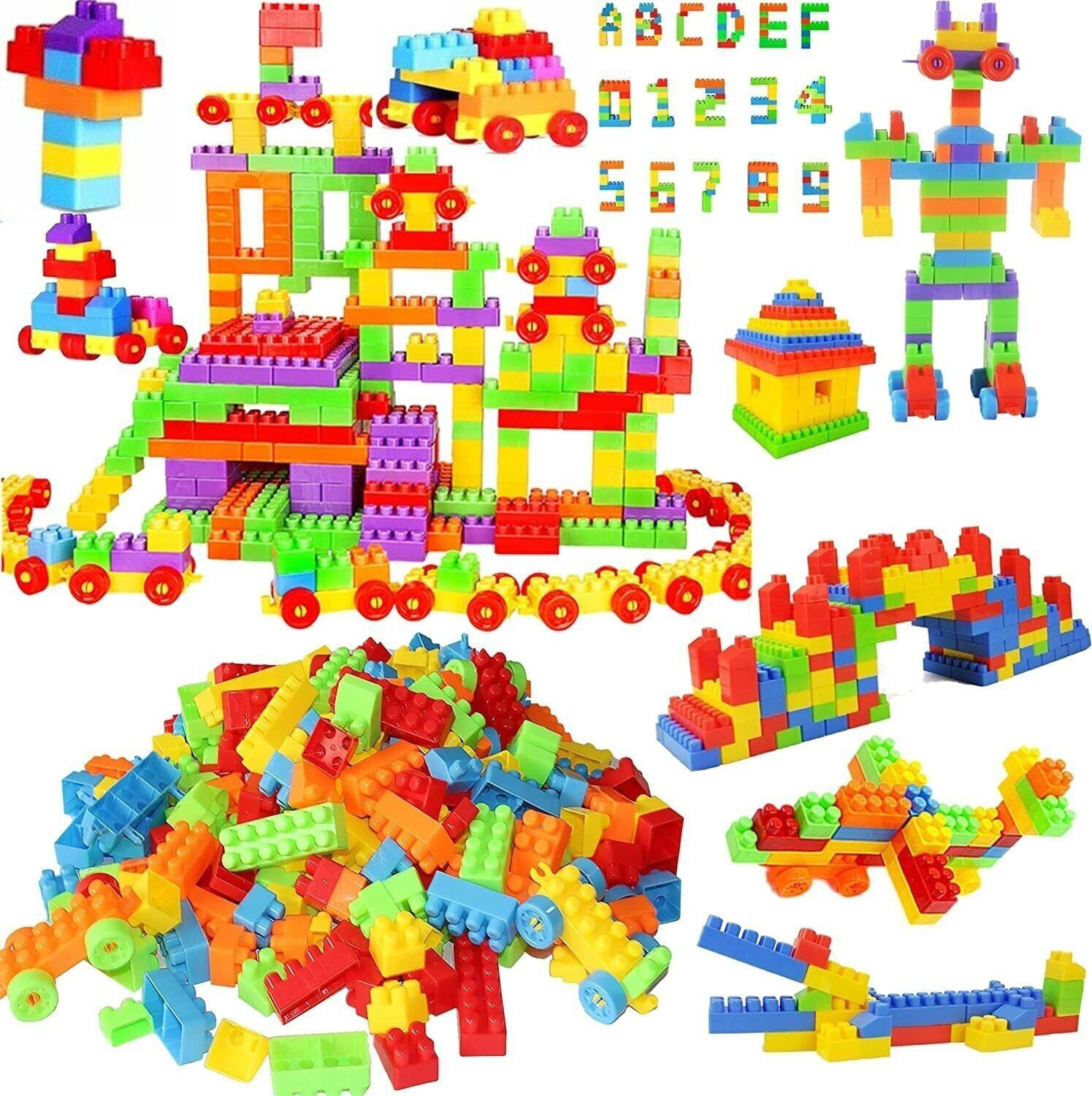 Image of Pulsbery 200 Pcs Bricks Toys Sets with Wheel, Blocks,Educational Toys for Kids
