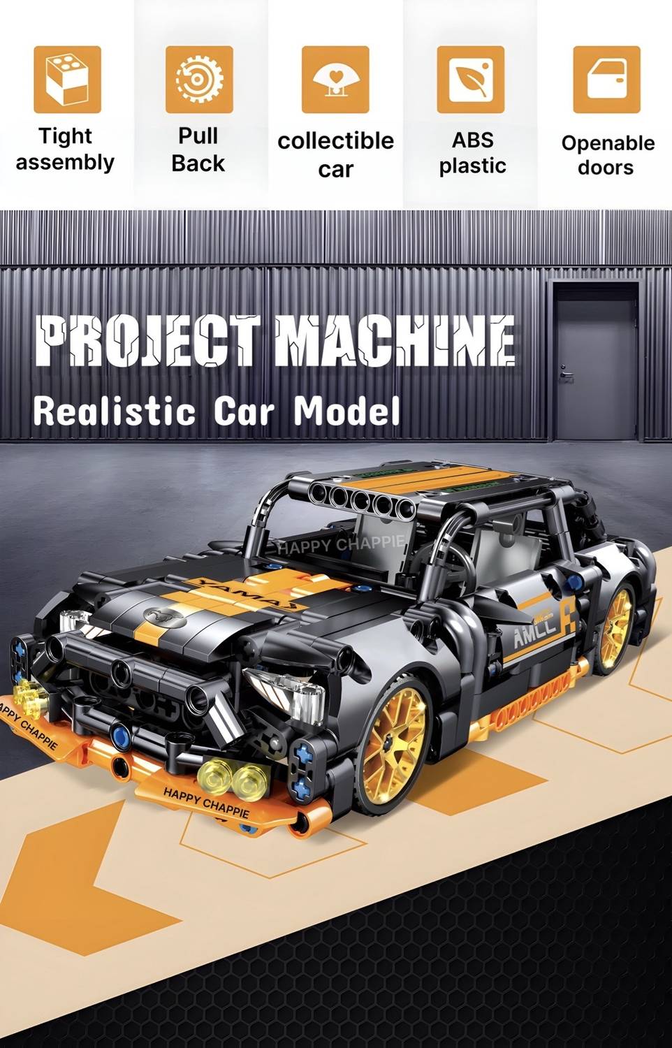Happy Chappie 520 PCS Mechanical Rally Racing Car Set - Image 2