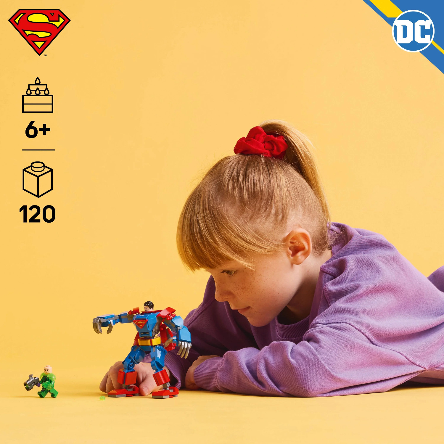 Image of LEGO DC Superman Mech vs.Lex Luthor Super Hero Toy Figure Playset 76302 (120 Blocks)