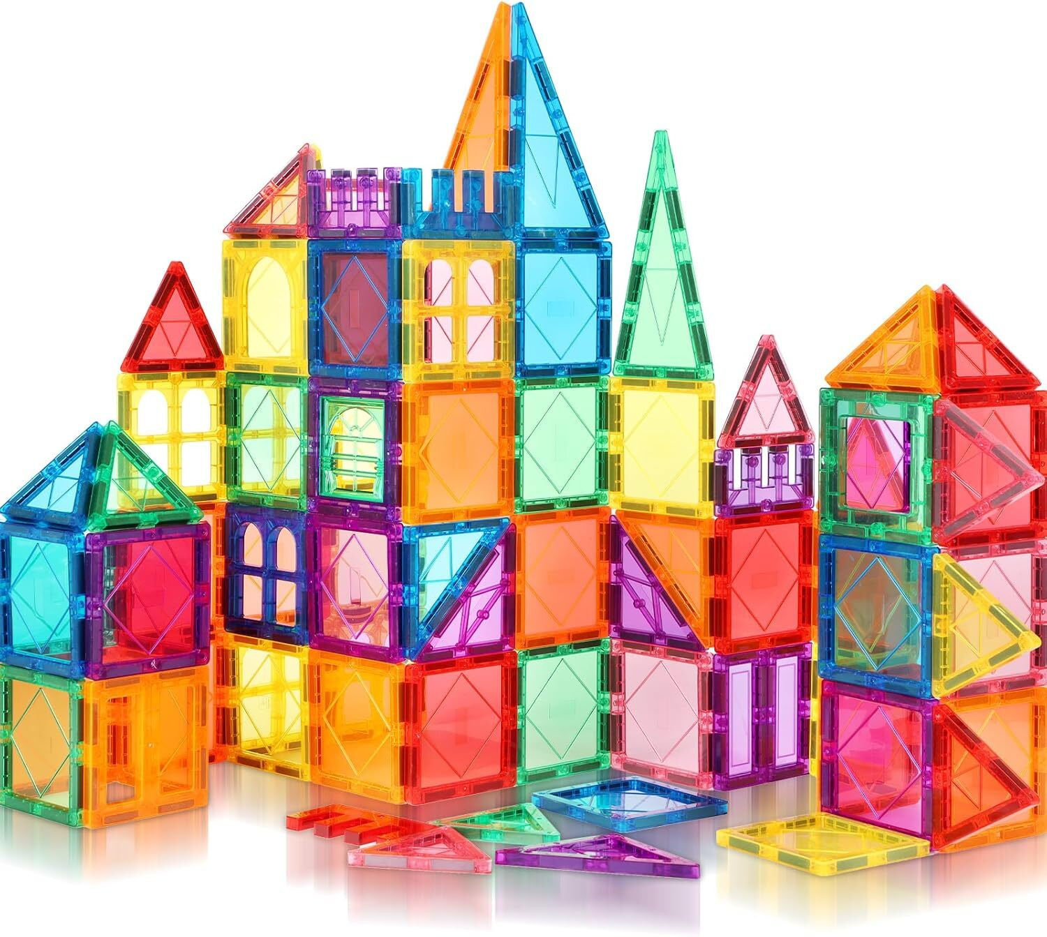 Image of Learn With Fun Premium Magnet Blocks Toy, Non-Toxic Magnetic Tiles Game for 3+ Year Kids