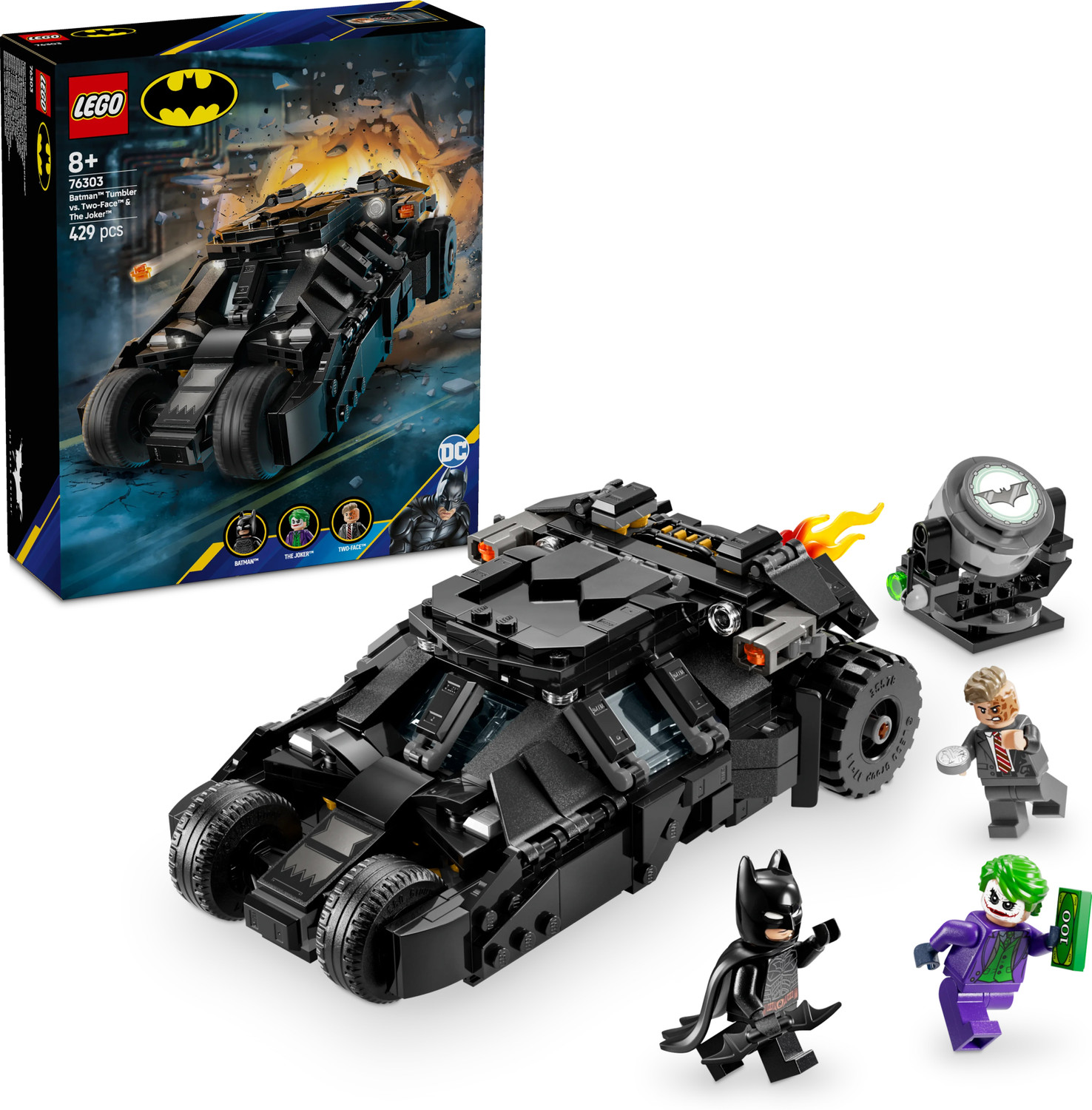 Image of LEGO DC Batman: Batman Tumbler vs.Two-Face & The Joker Toy Car 76303 building blocks