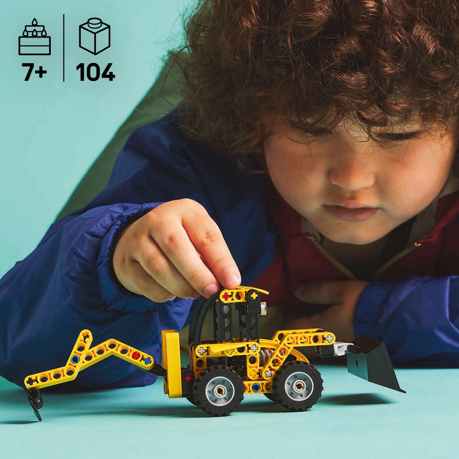 Image of LEGO Technic Backhoe Loader Construction Toy Vehicle Set 42197 (104 Blocks)