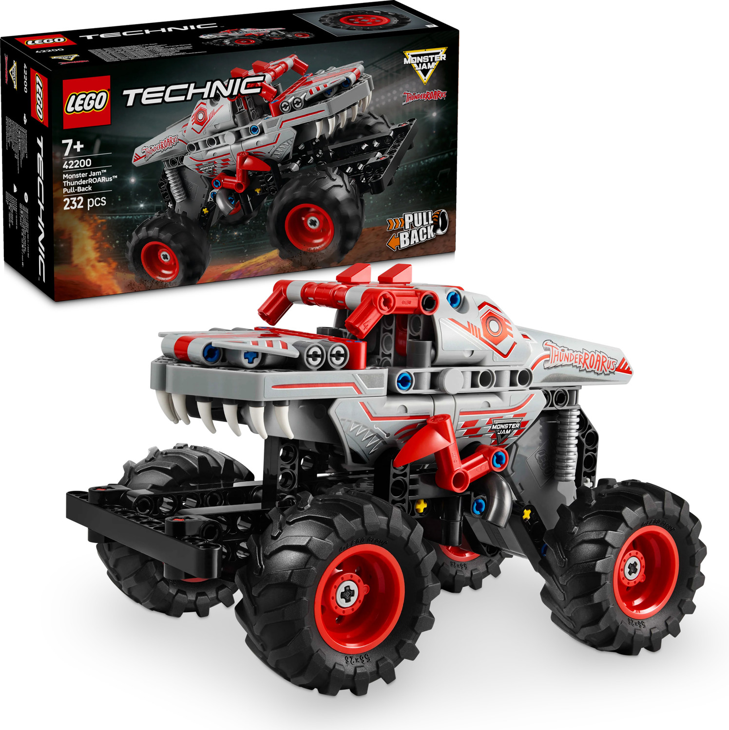 Image of LEGO Technic Monster Jam ThunderROARus Pull-Back Truck Toy 42200 (232 Blocks)