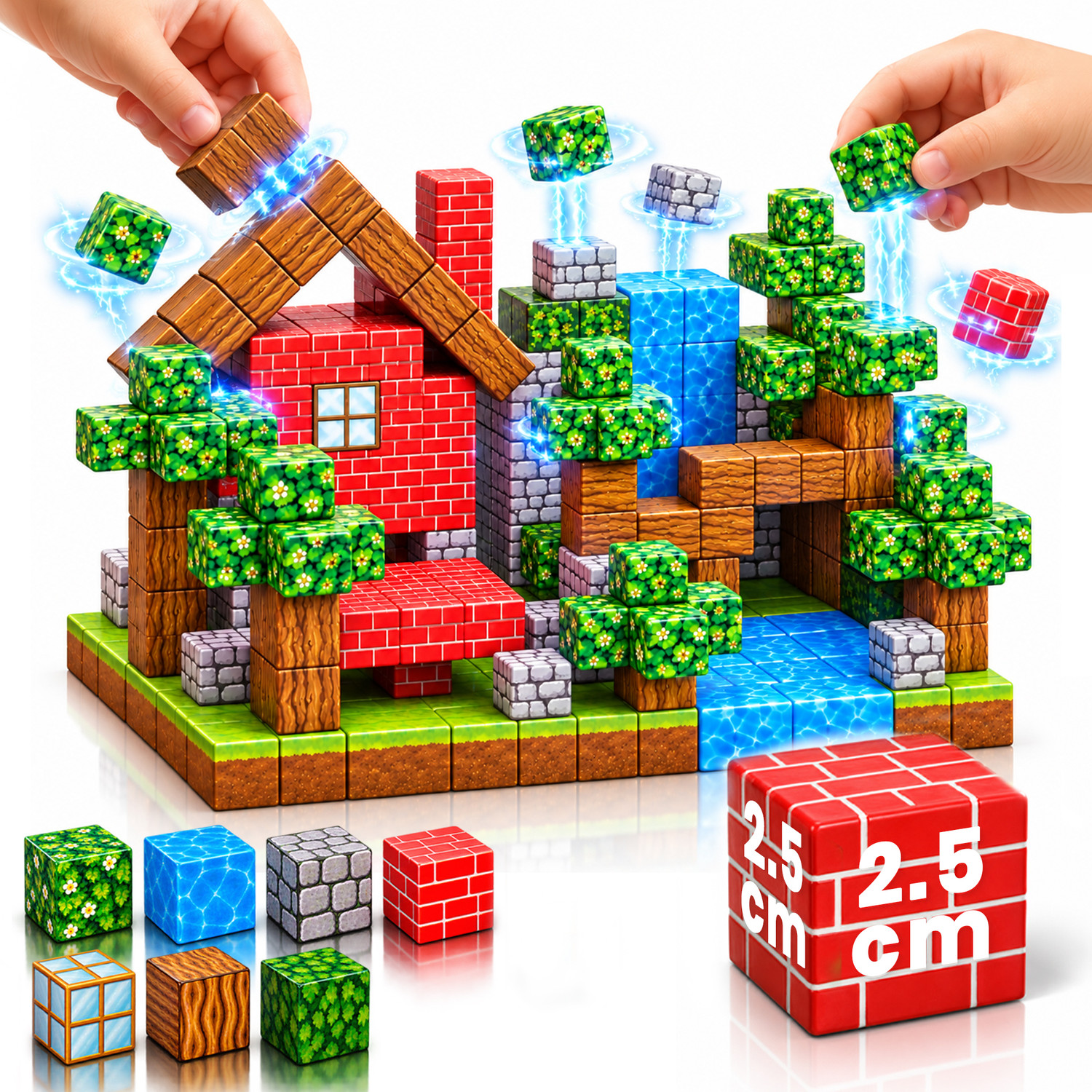 KIDOLOGY 75pcs Magnetic Building Blocks – Mine-Themed STEM Montessori Toy for Kids 3+