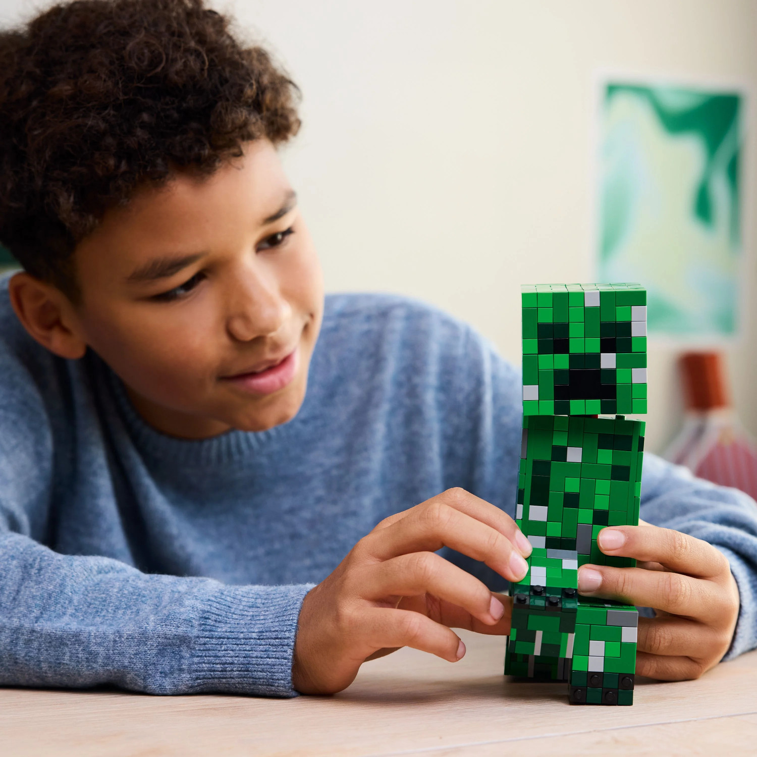Image of LEGO Minecraft The Creeper Gamer Decor and Action Figure Building Toy 21276
