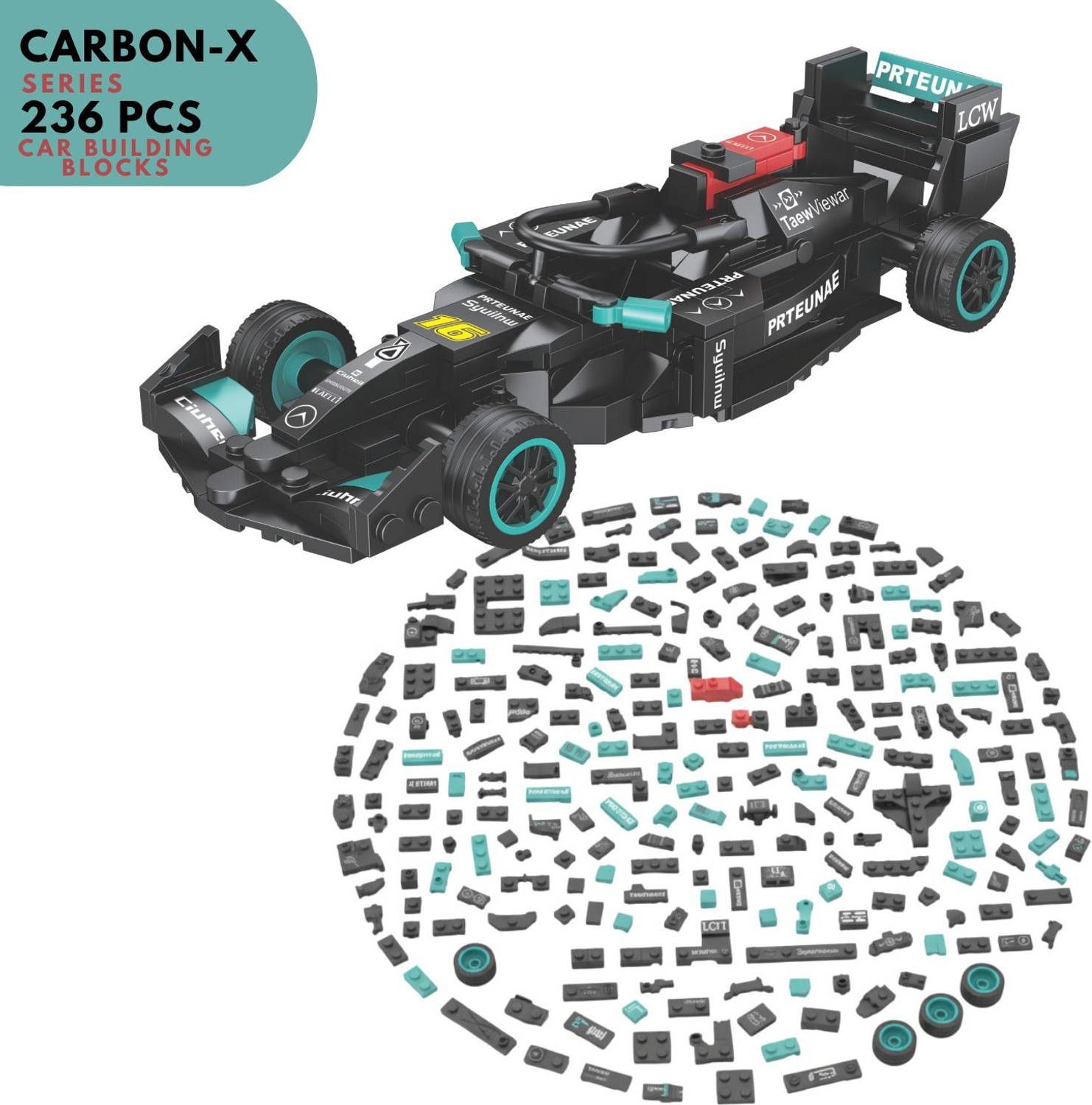 APEX CARBON-X GHOST Car Building Blocks 236 Pcs - Image 4