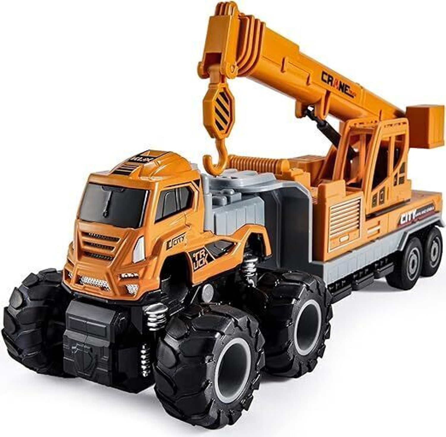 Image of Zuuluzrs Construction Crane Toys with Friction Powered Miniature Car Vehicle Toy for Kids