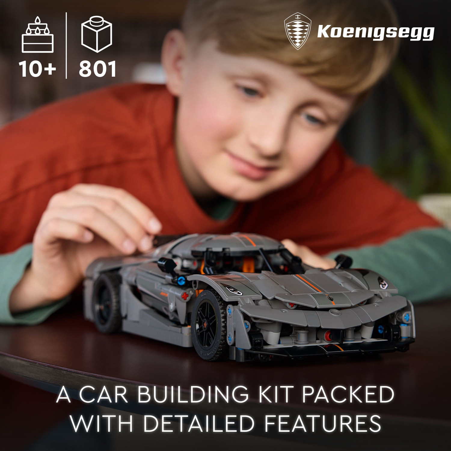 Image of LEGO Technic Koenigsegg Jesko Absolut Gray Hypercar 42173 (801 Pieces)