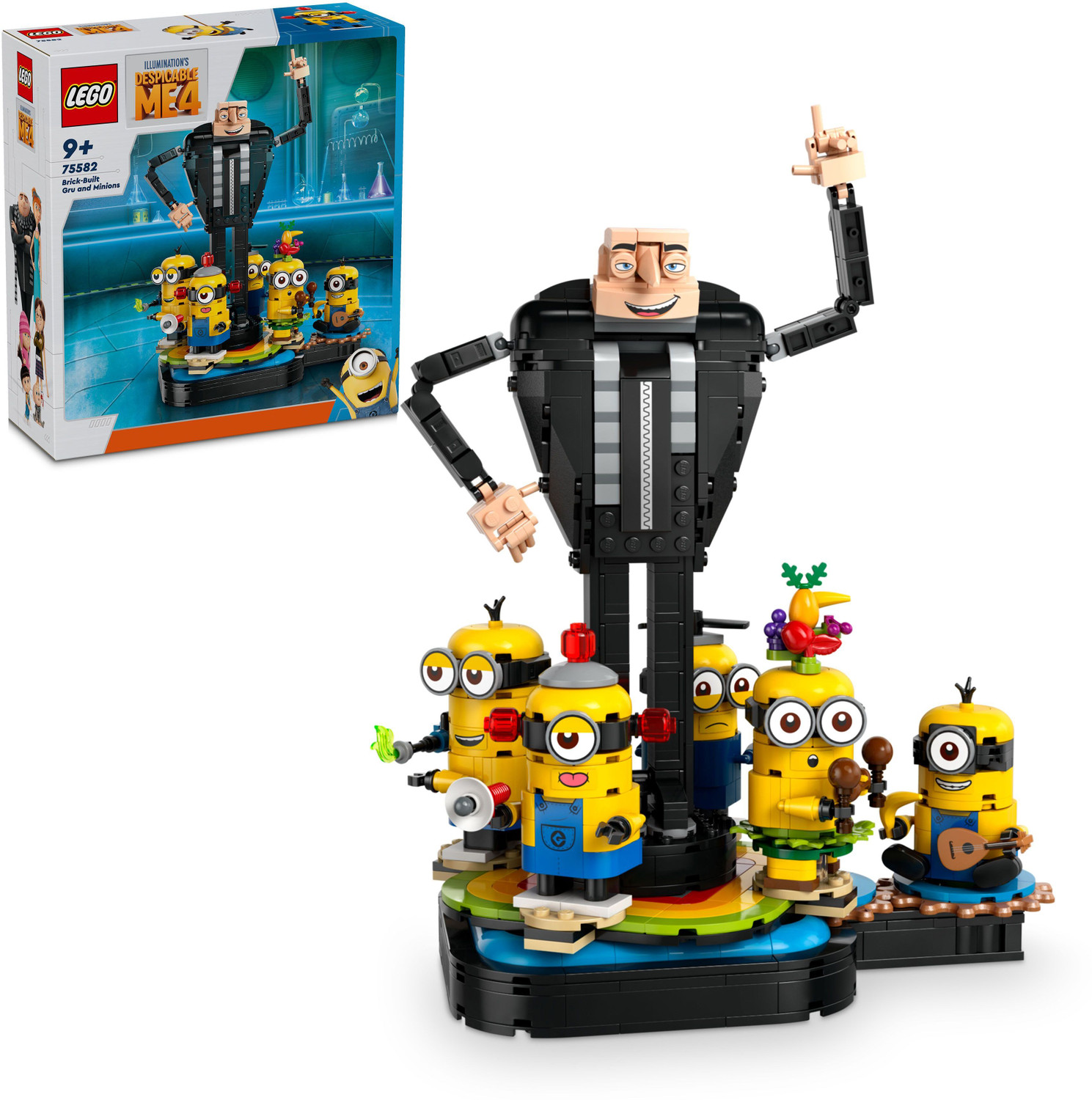 Image of LEGO Despicable Me 4 Brick-Built Gru and Minions Set 75582 ( 839 Blocks)