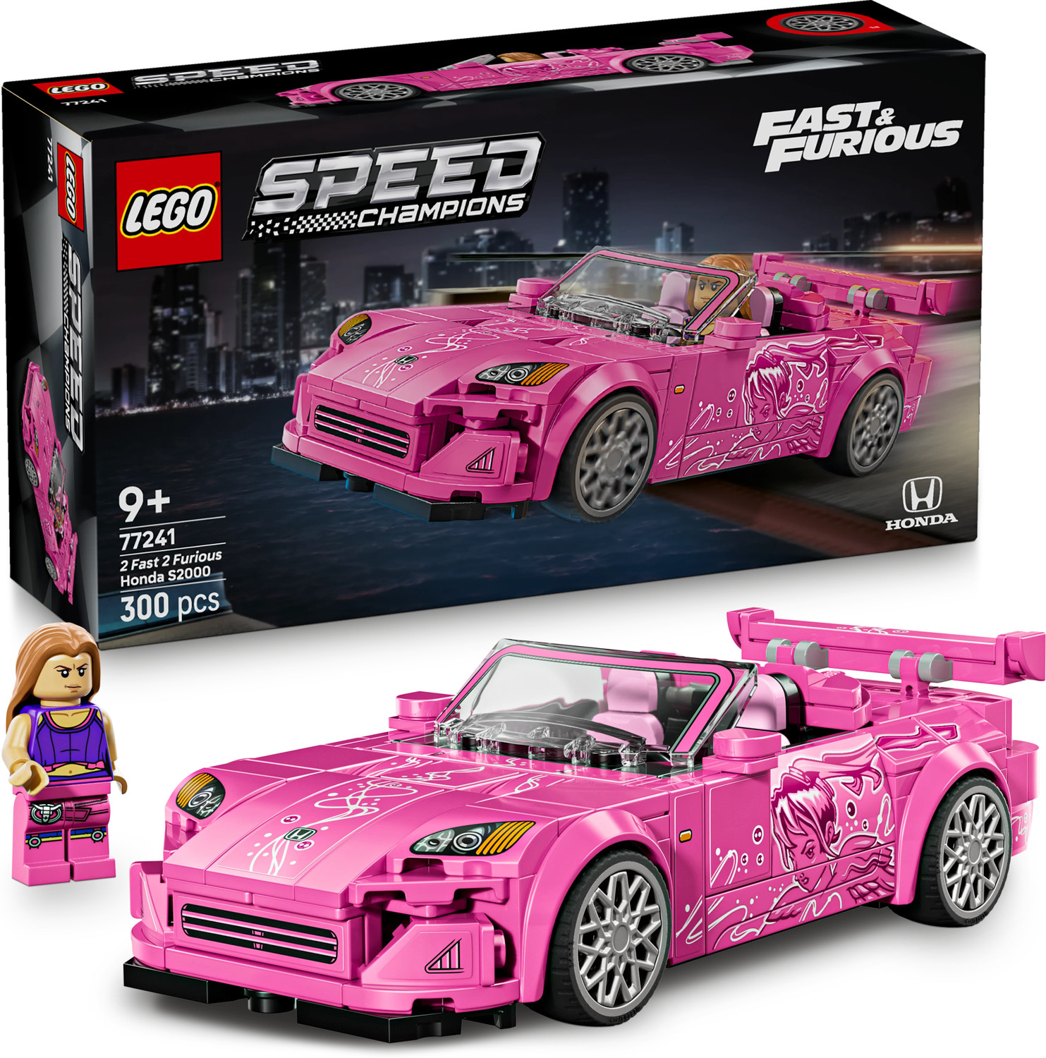 Image of LEGO Speed Champions 2 Fast 2 Furious Honda S2000 Car Toy 77241