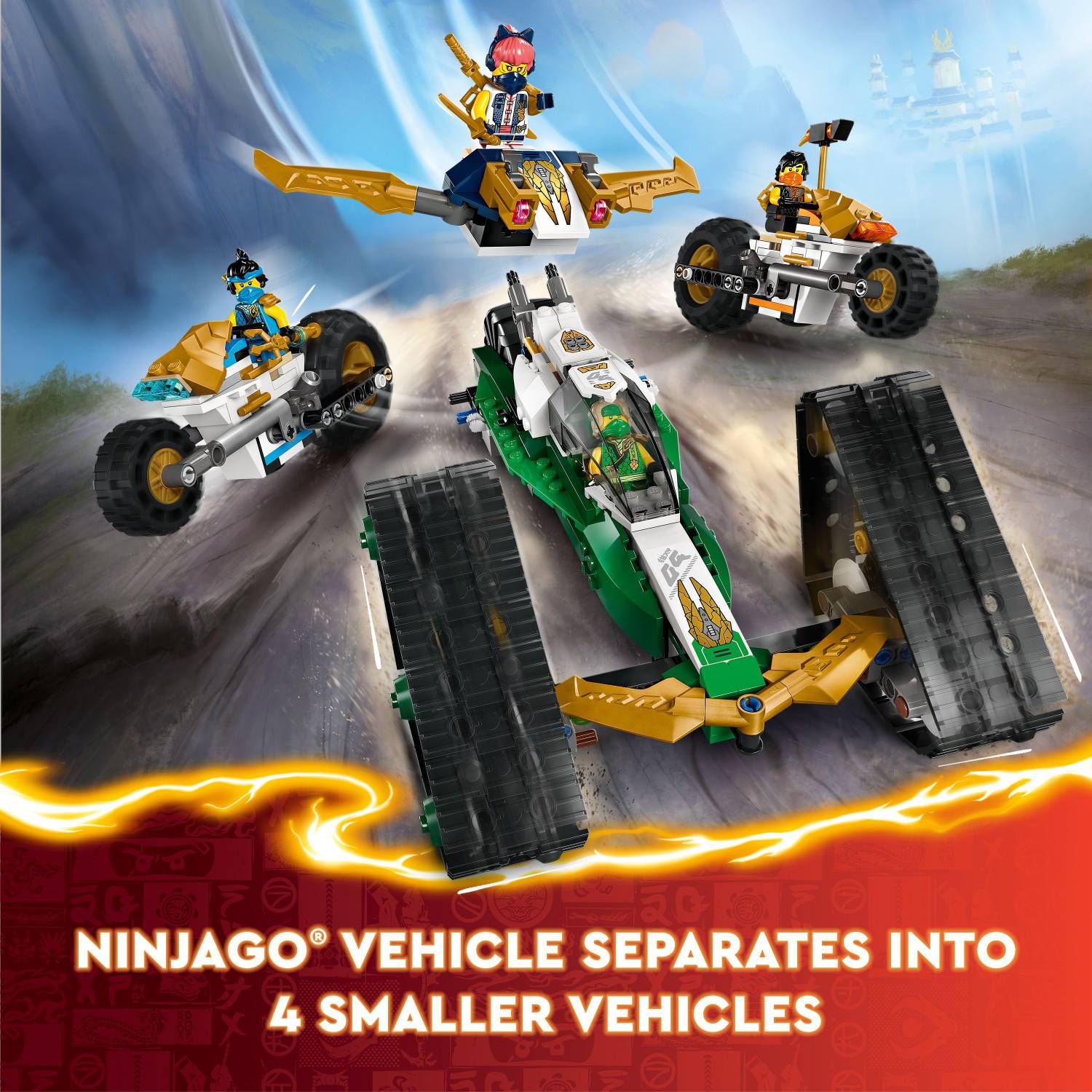 LEGO NINJAGO Ninja Team Combo Vehicle 4-in-1 Toy 71820 ( 576