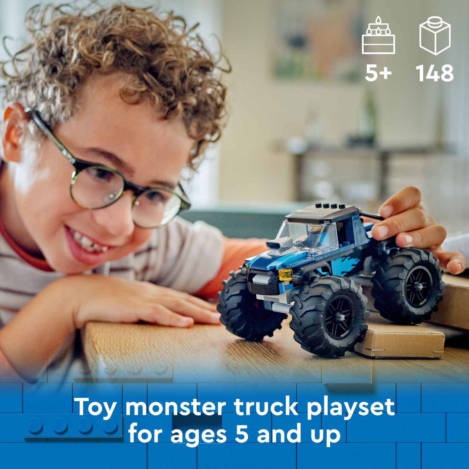 Image of LEGO City Blue Monster Truck Off-Road Toy 60402 (148 Pieces)