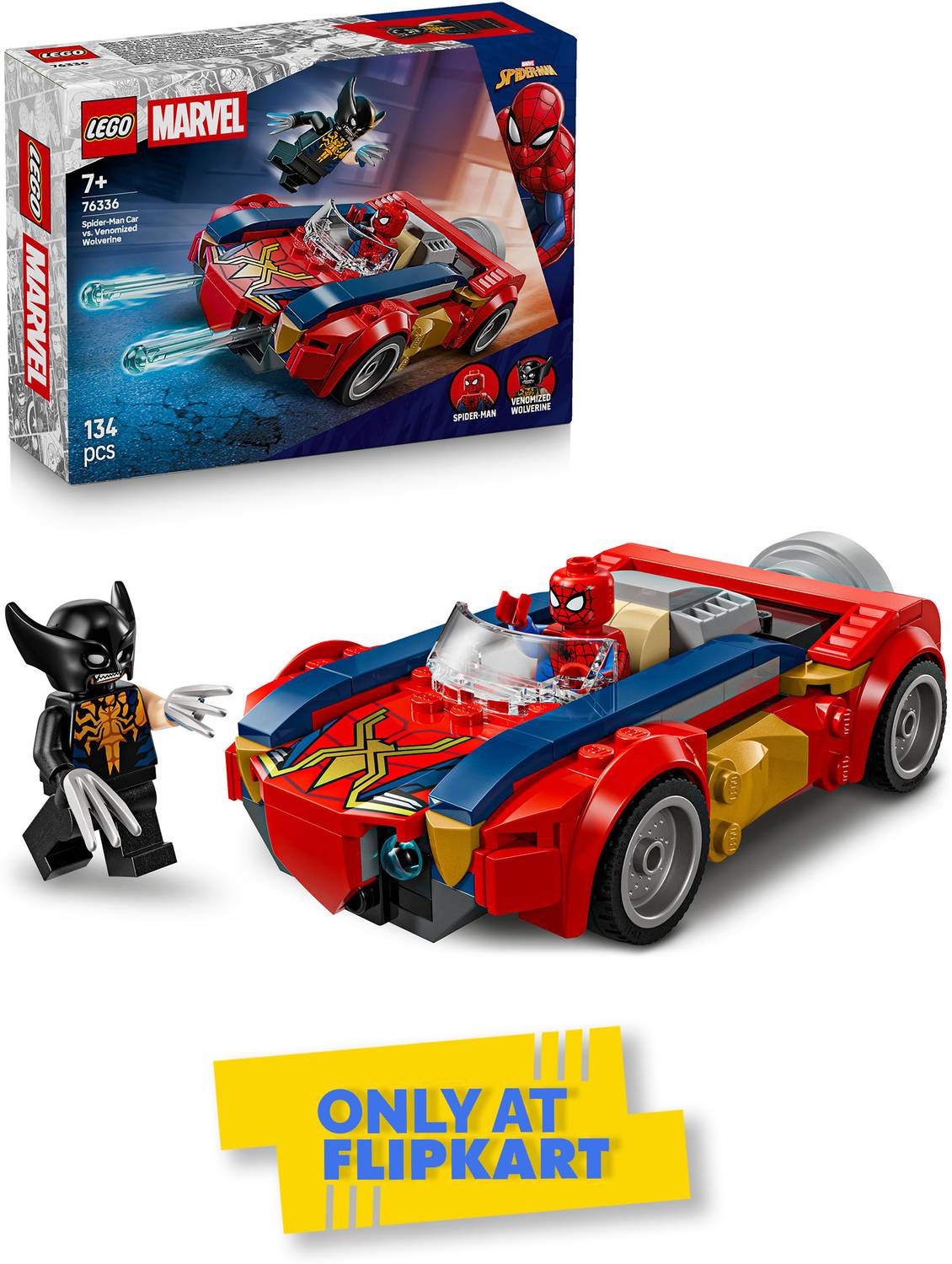 LEGO Marvel SpiderMan Car vs. Venomized Wolverine 76336 - Marvel