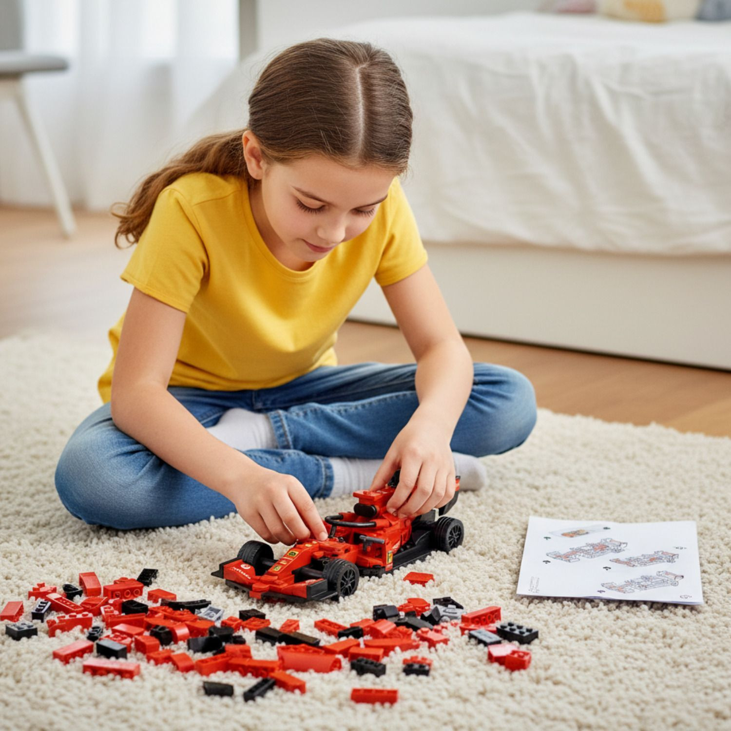 Image of APEX MEDIA AND MARKETING INDIA CARBON-X INFERNO V-6 226 Pcs Car Blocks | Stem Model Kit for Kids 6+