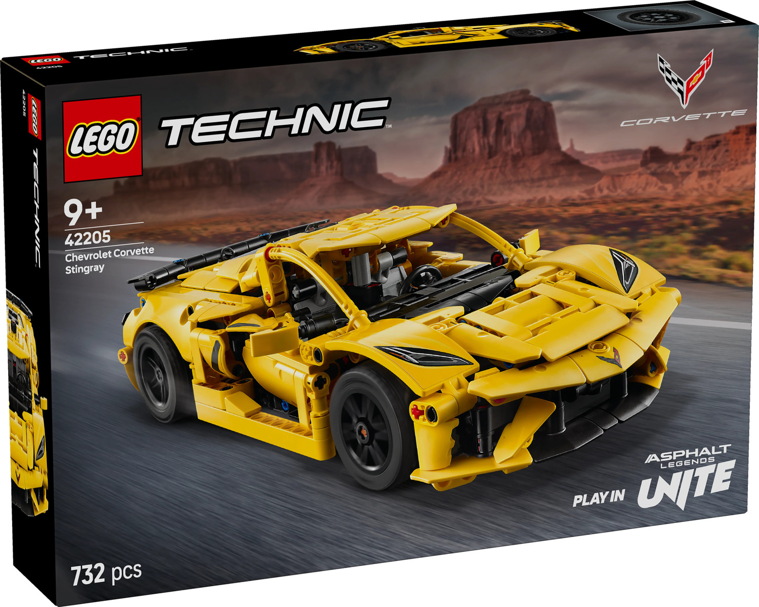 Image of LEGO Technic Chevrolet Corvette Stingray Car Model Kit Vehicle Toy42205 (732 Blocks)