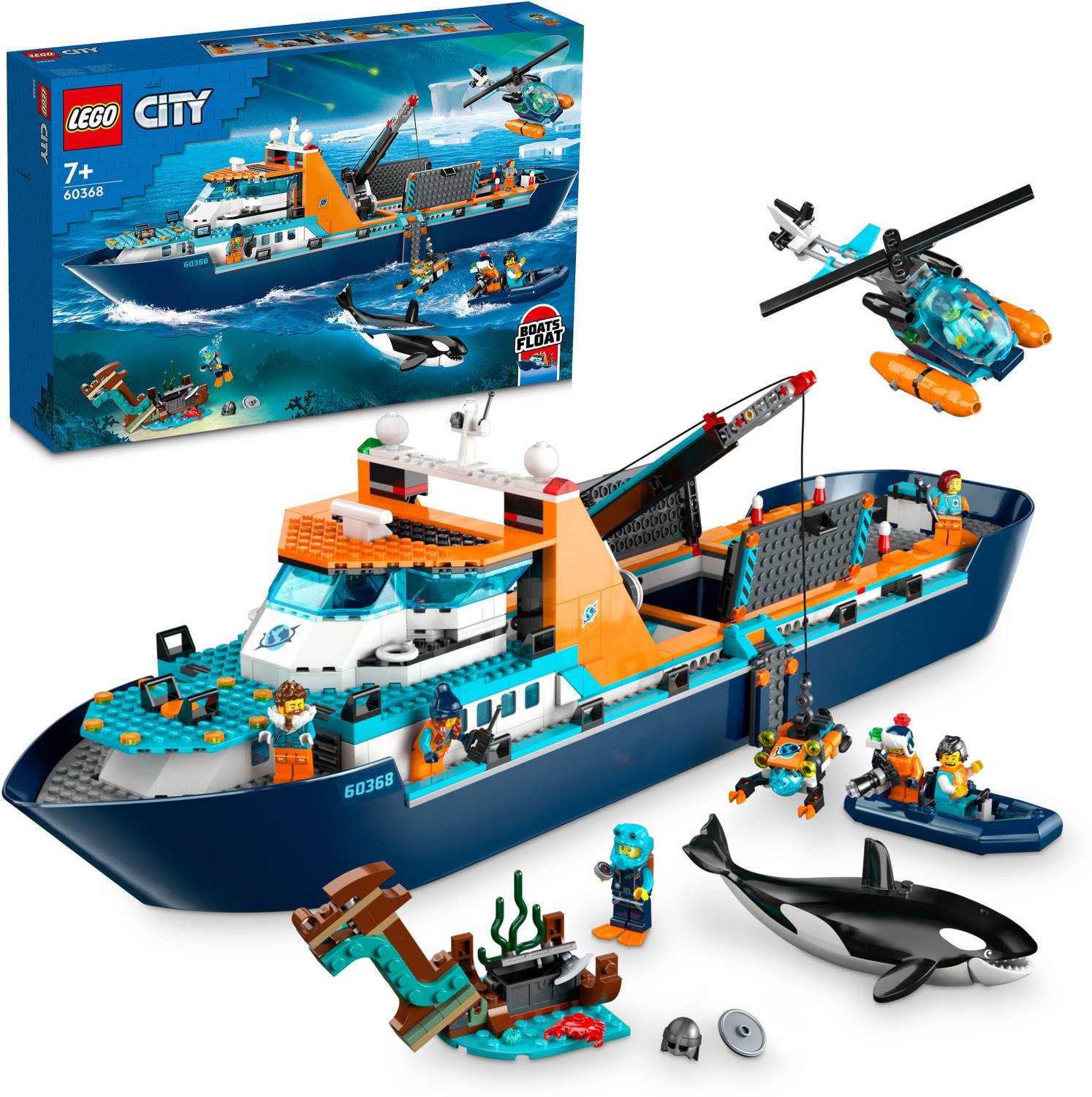 LEGO City Arctic Explorer Ship 60368 Building Toy Set (815 Pieces