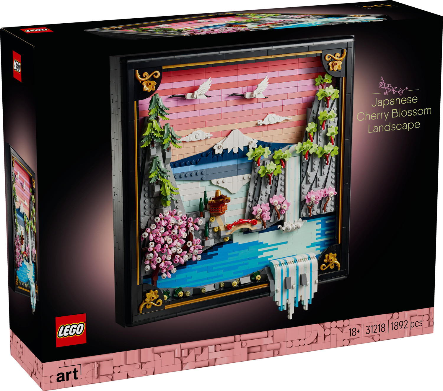 Image of LEGO Art Japanese Cherry Blossom Landscape Wall Art 31218