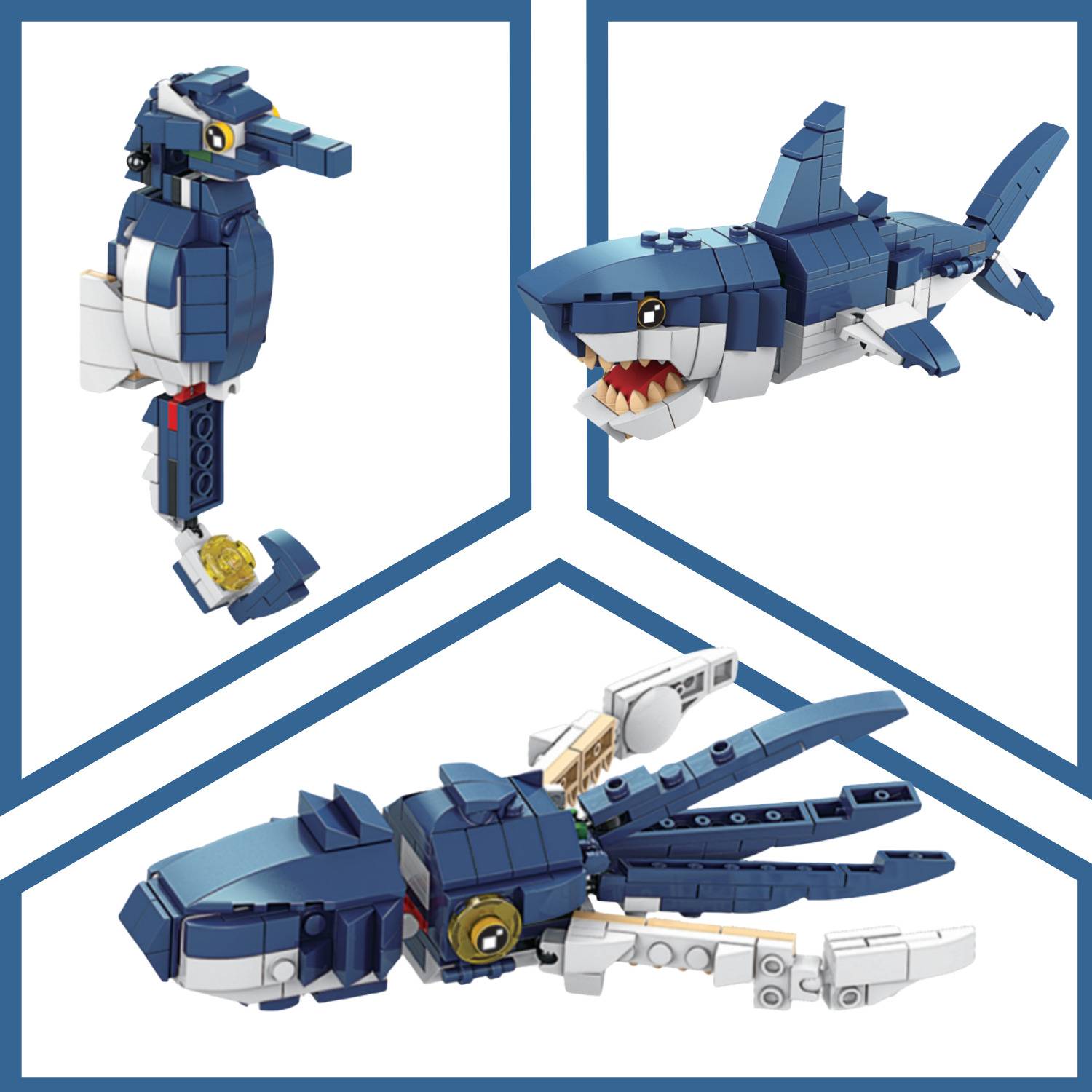 APEX MEDIA AND MARKETING INDIA 3 in 1 Ocean Animal Blocks Set