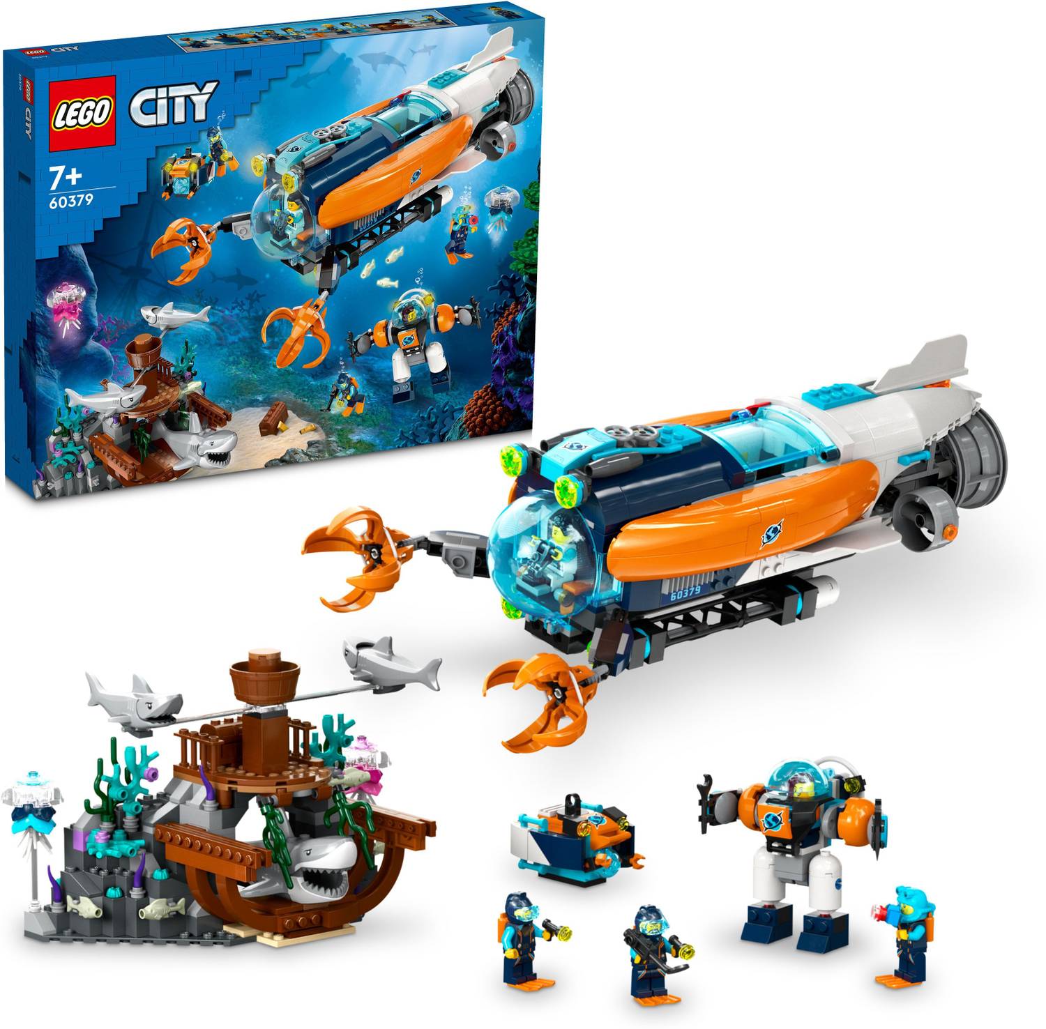 LEGO City Deep-Sea Explorer Submarine 60379 Building Toy Set (842