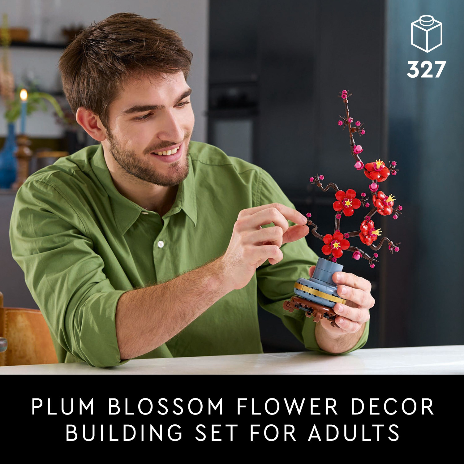 Image of LEGO Icons Plum Blossom Flower Decor Display Set 10369 (327 Pieces)