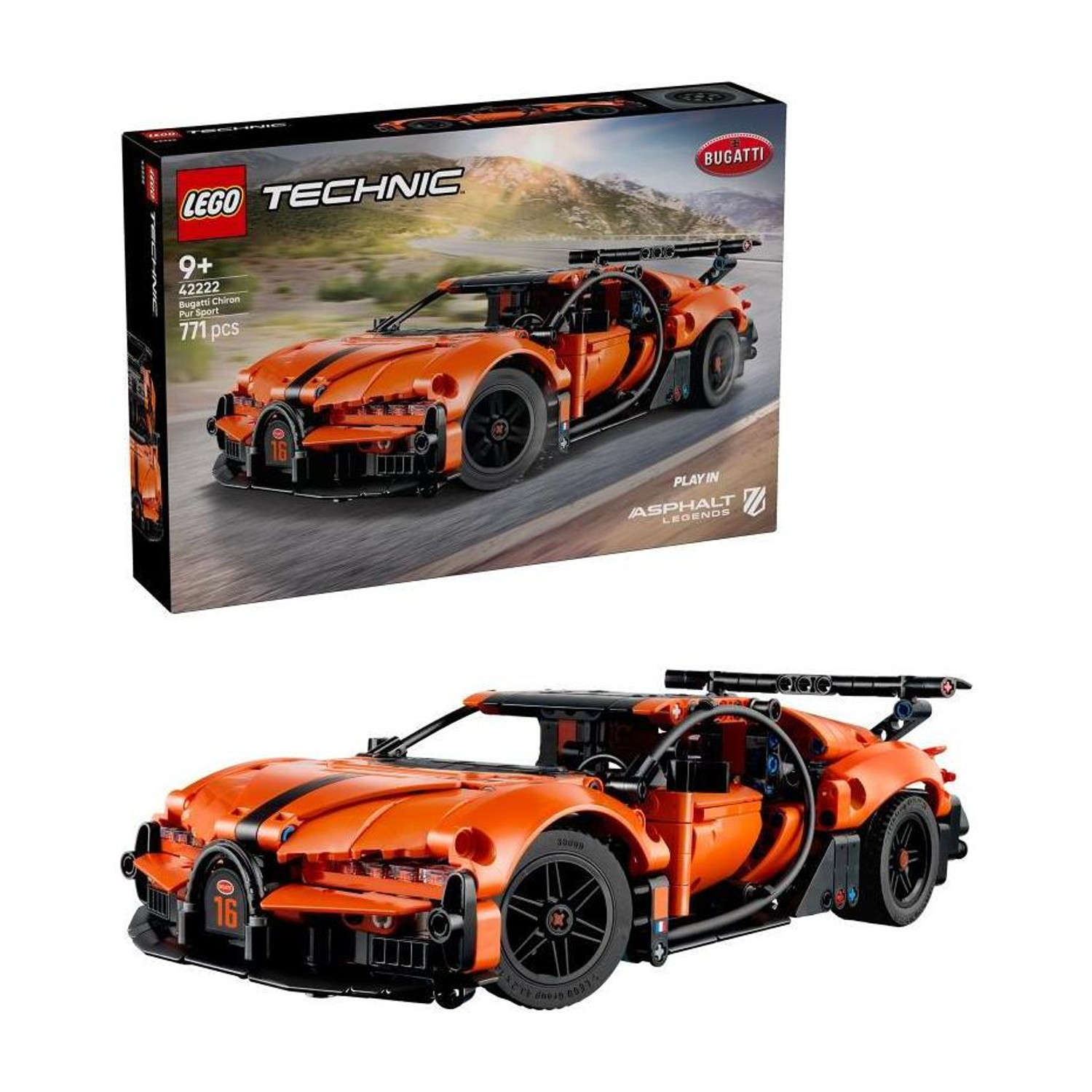 Image of LEGO Technic Bugatti Chiron Pur Sport Hypercar 42222